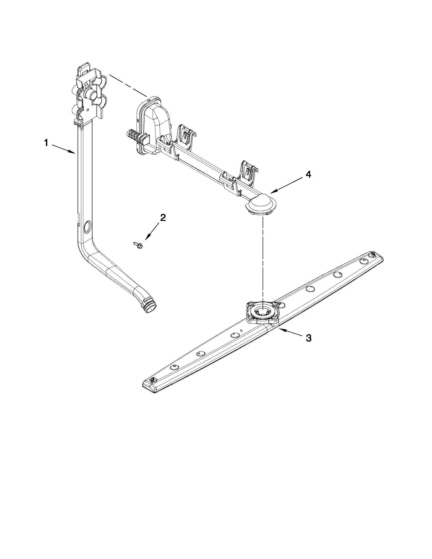 Whirlpool WDF310PCAT0 upper wash and rinse parts diagram