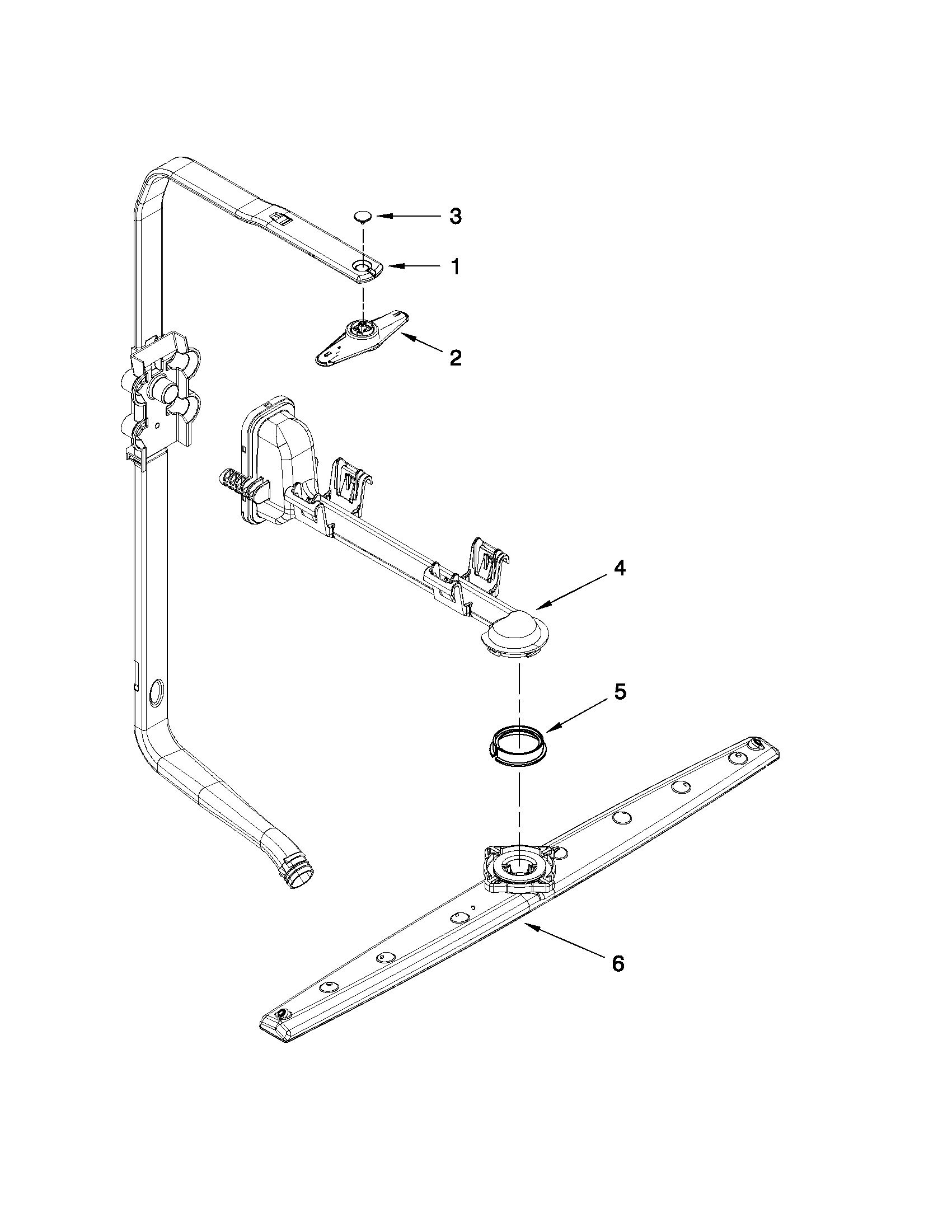 Whirlpool WDF750SAYM1 upper wash and rinse parts diagram