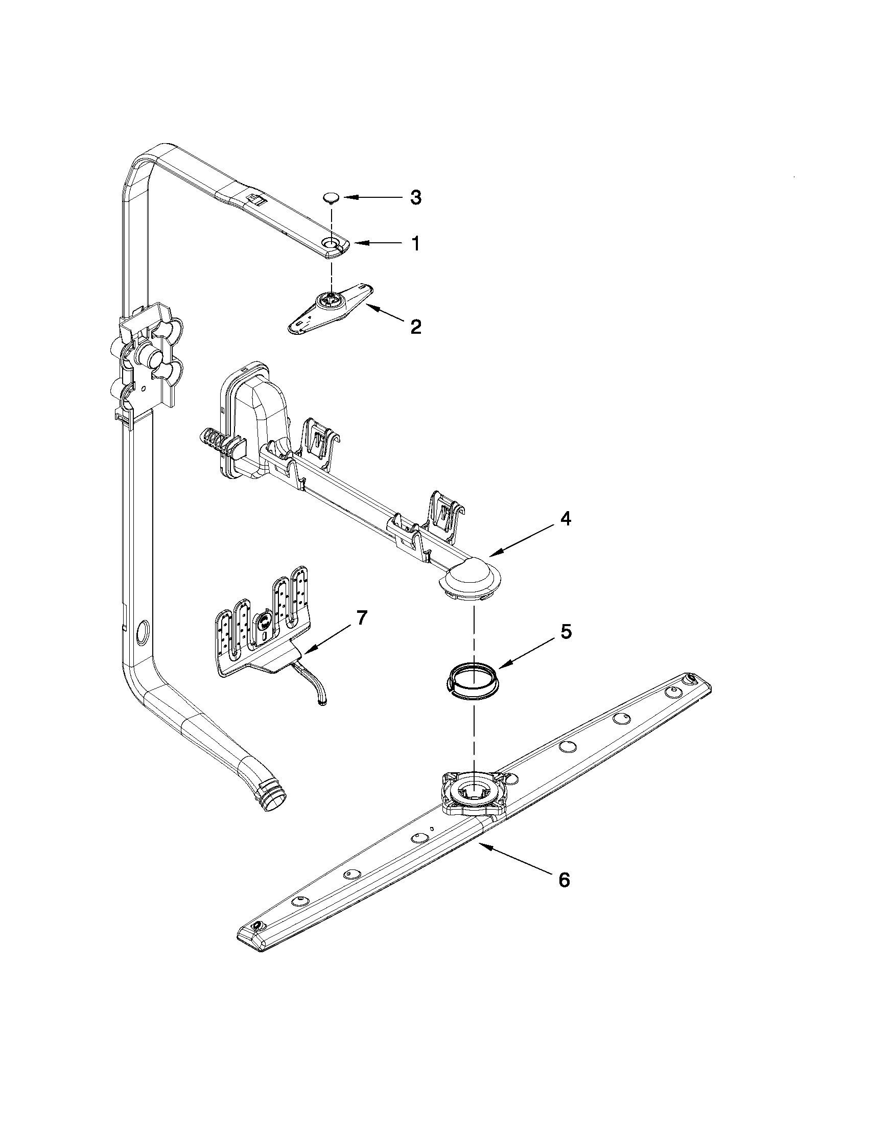 Whirlpool WDF780SLYB1 upper wash and rinse parts diagram