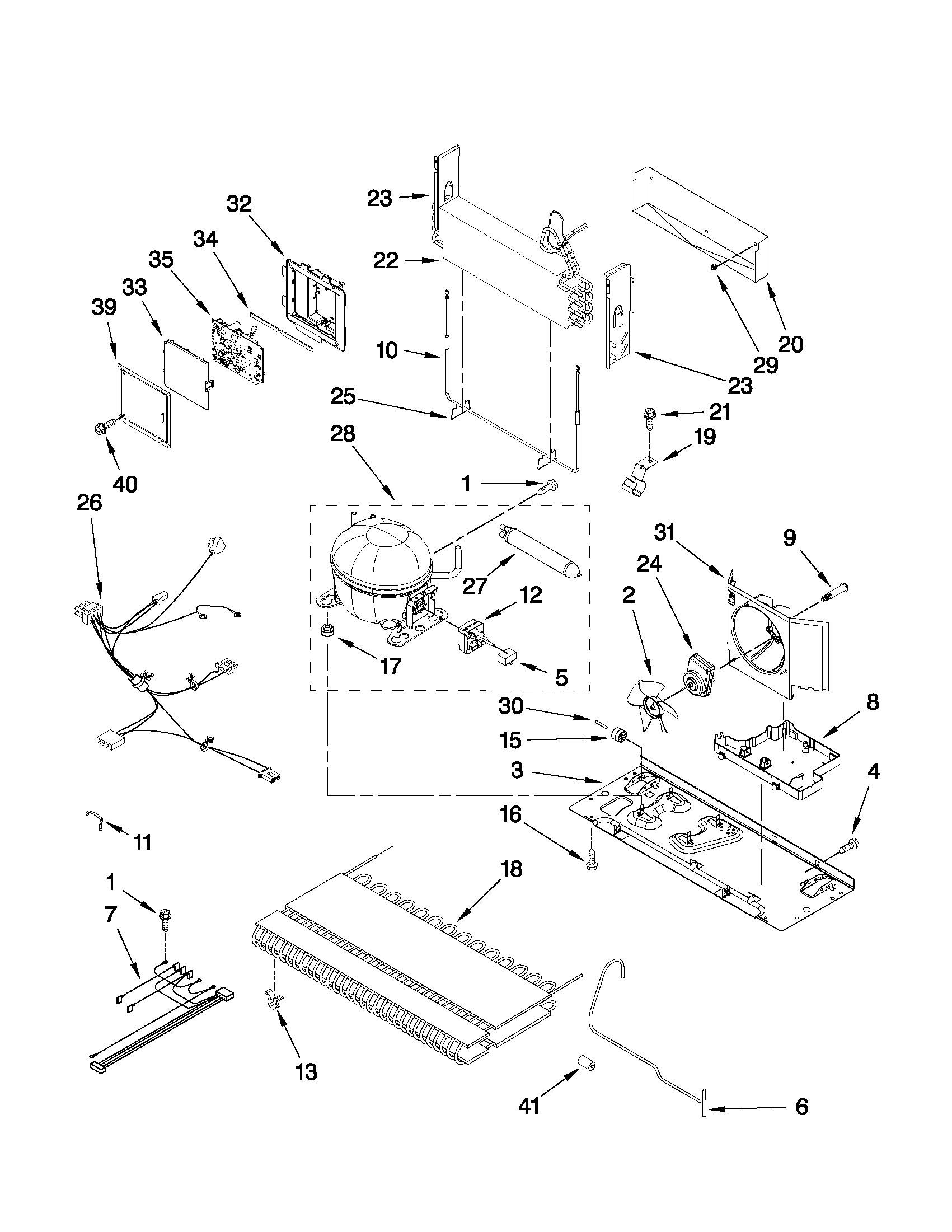 Dacor EF36BNNFSS11 unit parts diagram