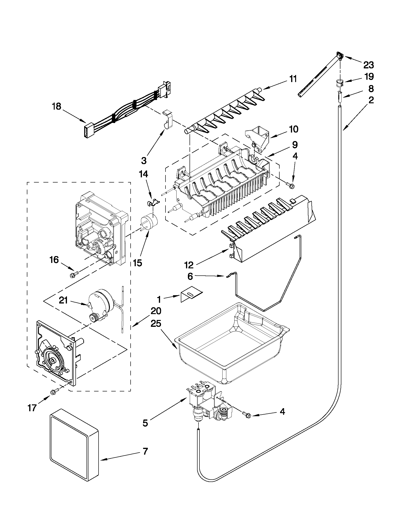 Dacor EF36BNNFSS11 icemaker parts diagram
