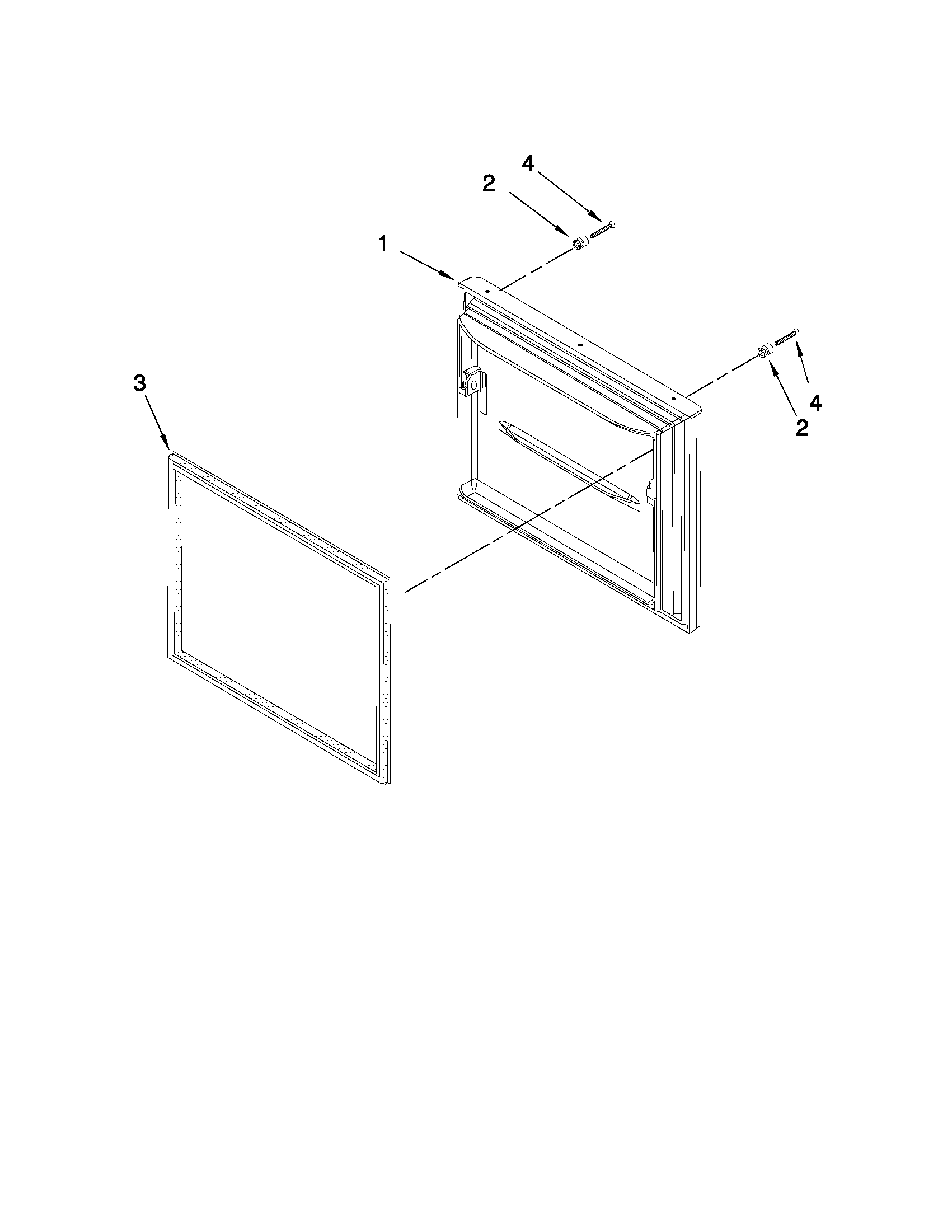 Dacor EF36BNNFSS11 freezer door parts diagram