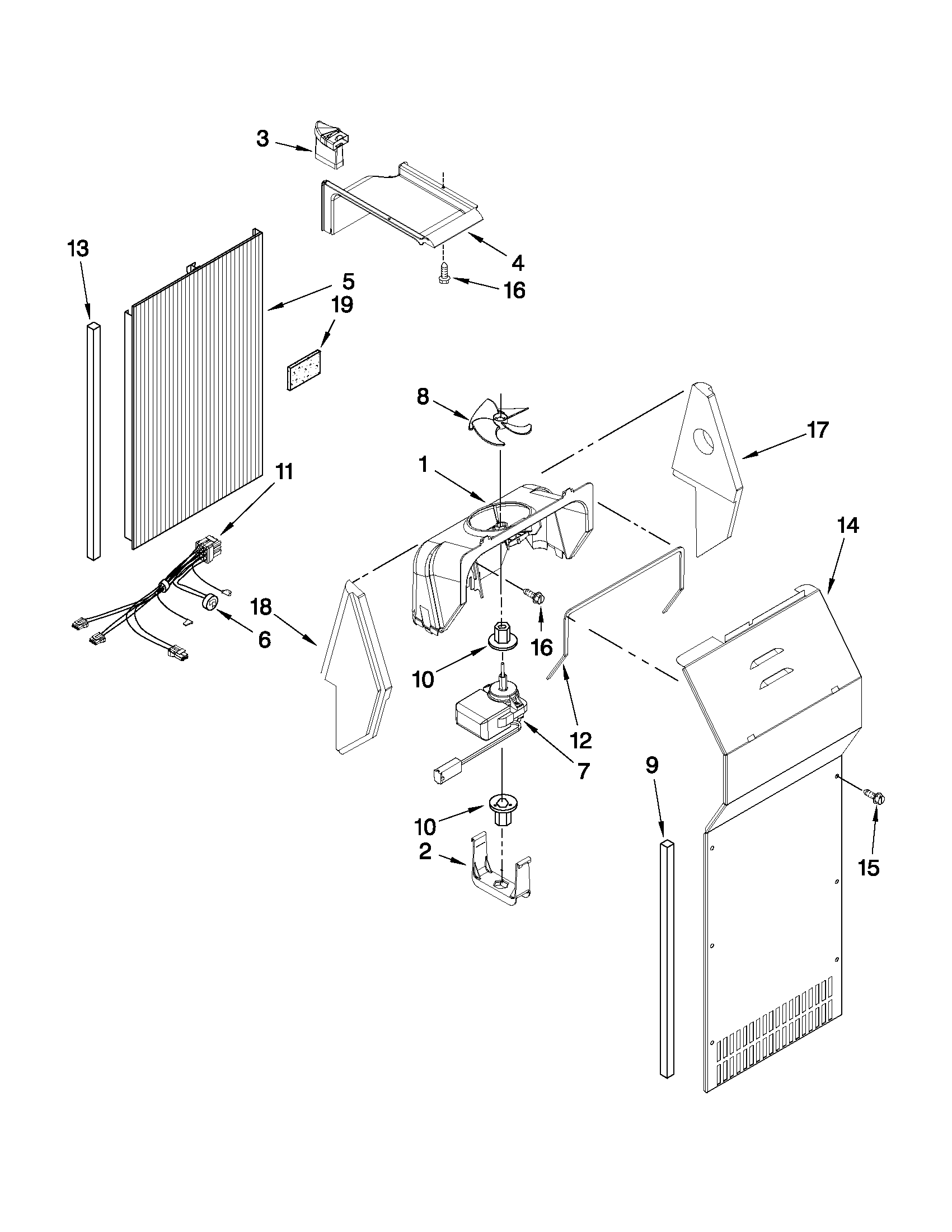 Jenn-Air JCD2595WES00 air flow parts diagram