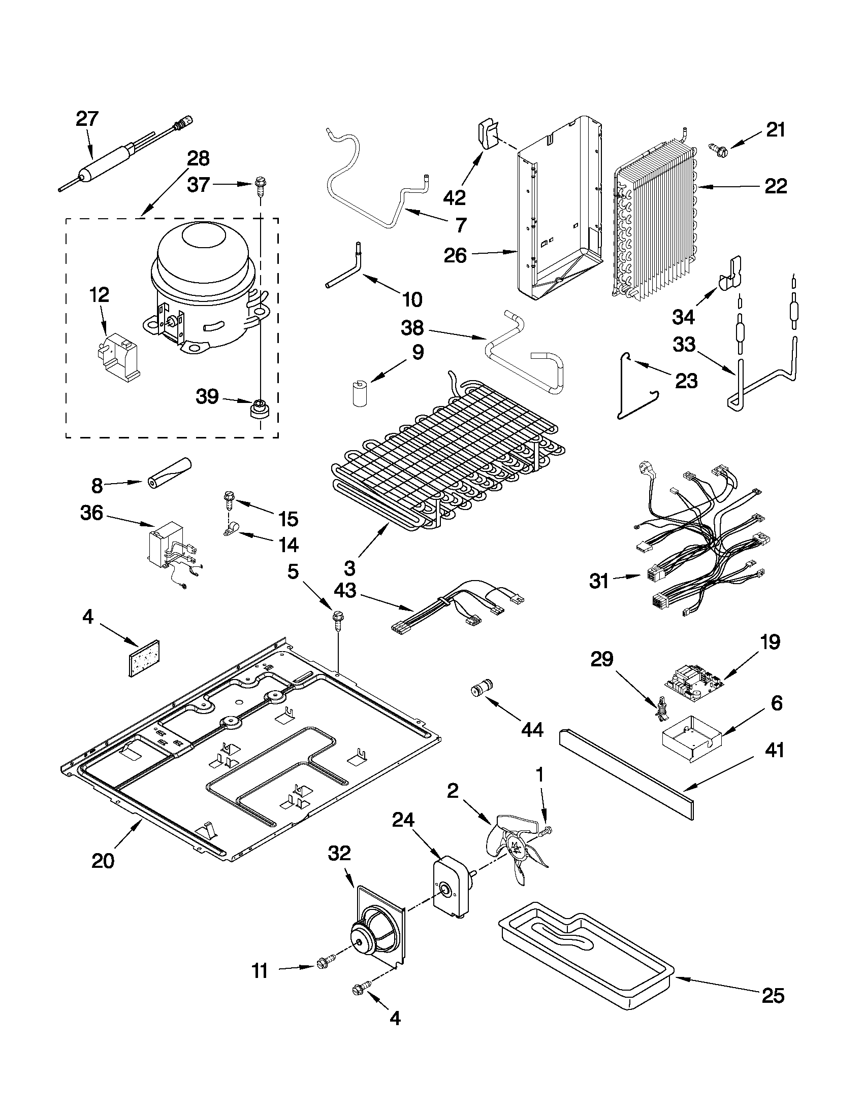 Jenn-Air JCD2595WES00 unit parts diagram