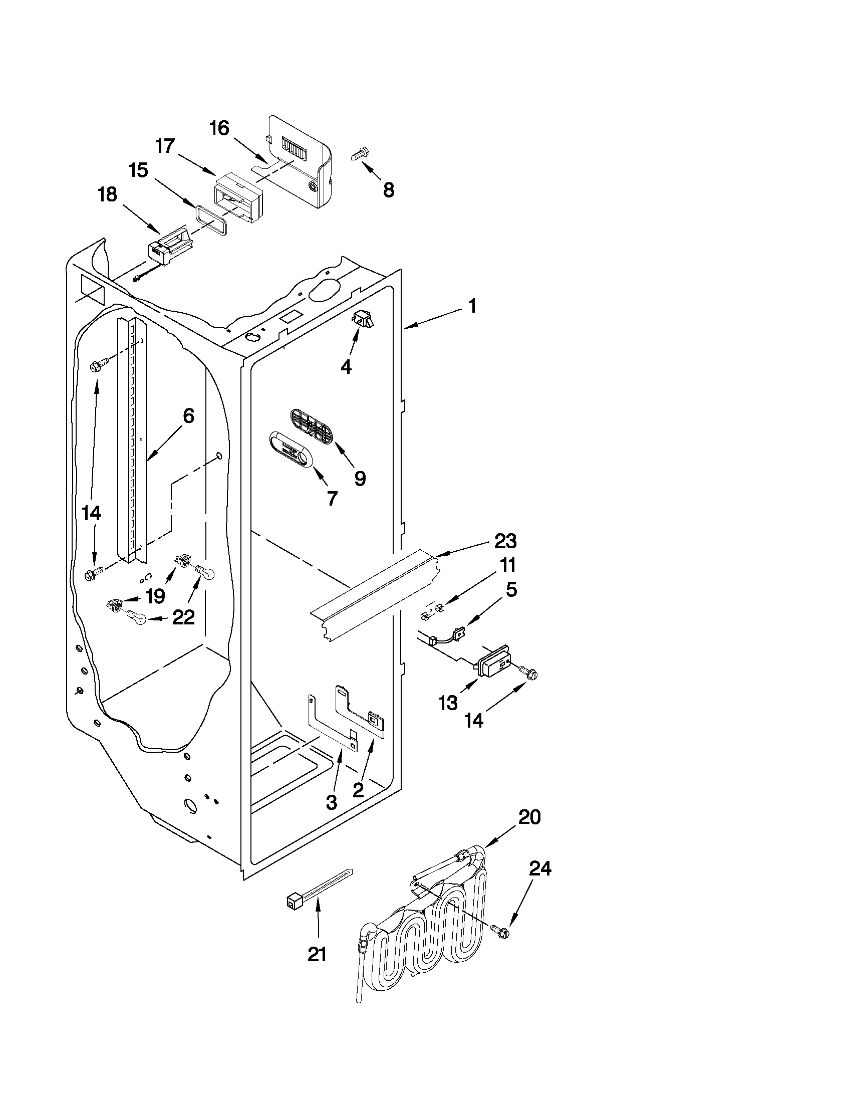Jenn-Air JCD2595WES01 refrigerator liner parts diagram