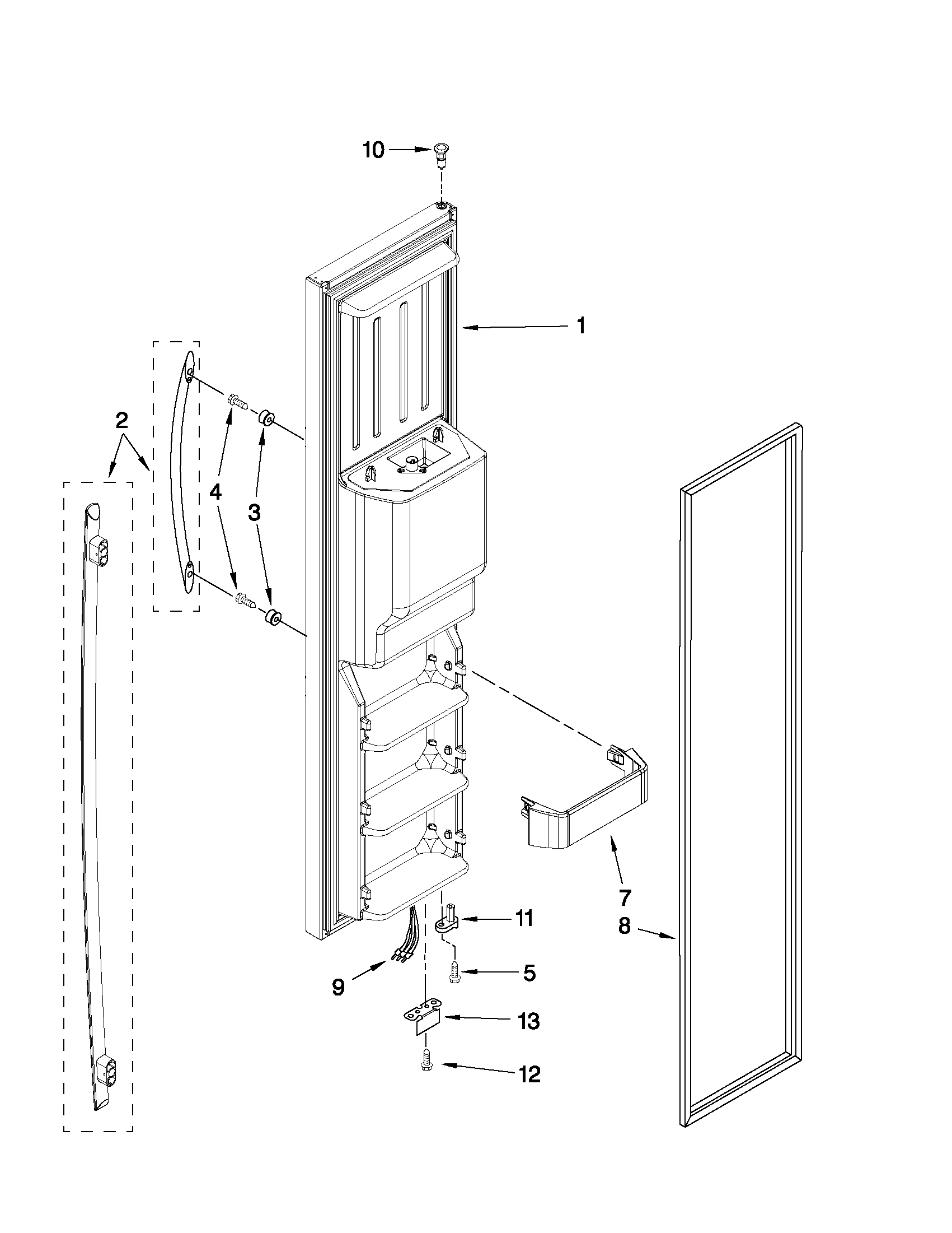 Jenn-Air JCD2595WES01 freezer door parts diagram