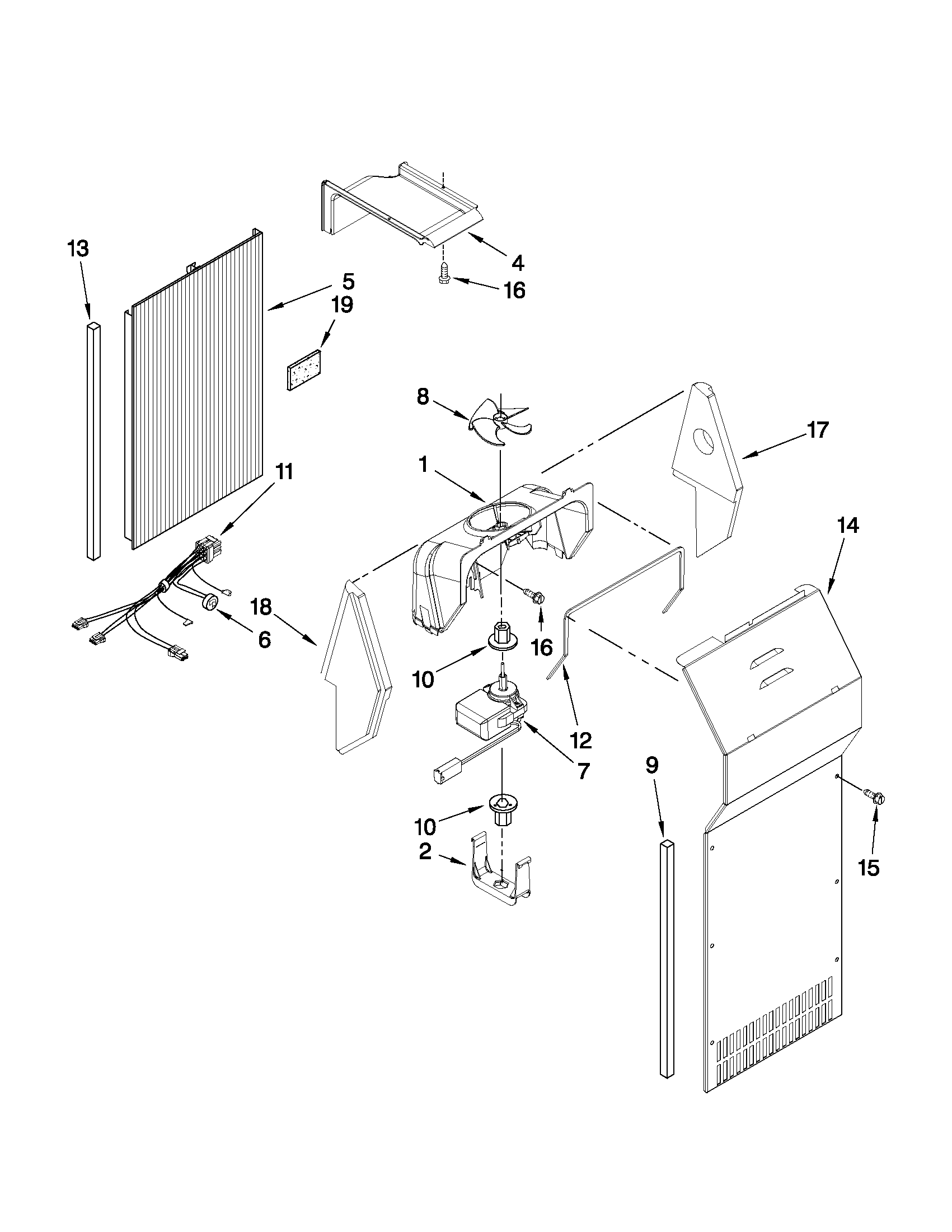 Jenn-Air JCD2595WES01 air flow parts diagram