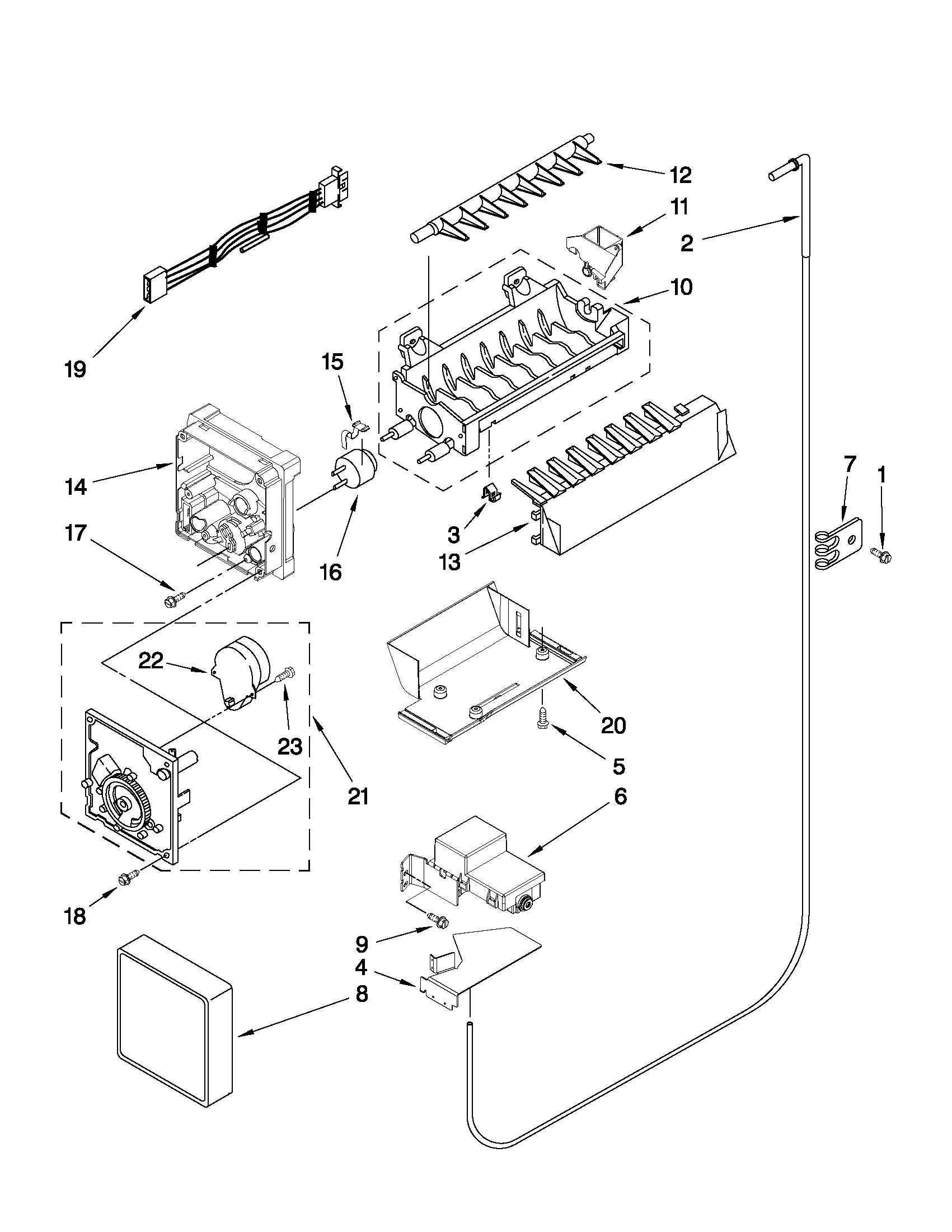 Jenn-Air JCD2595WES01 icemaker parts diagram