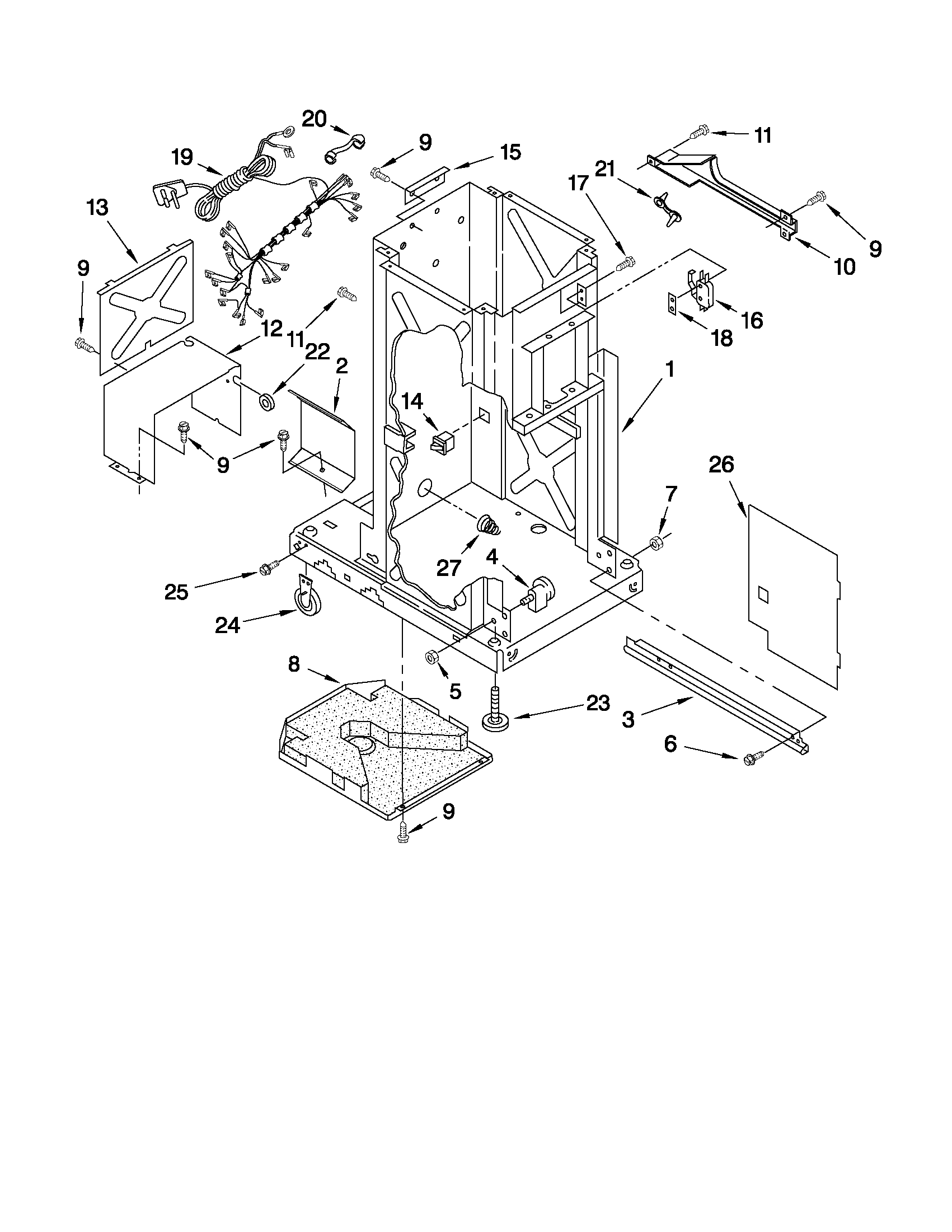 Maytag MTUC7000AWB2 frame parts diagram