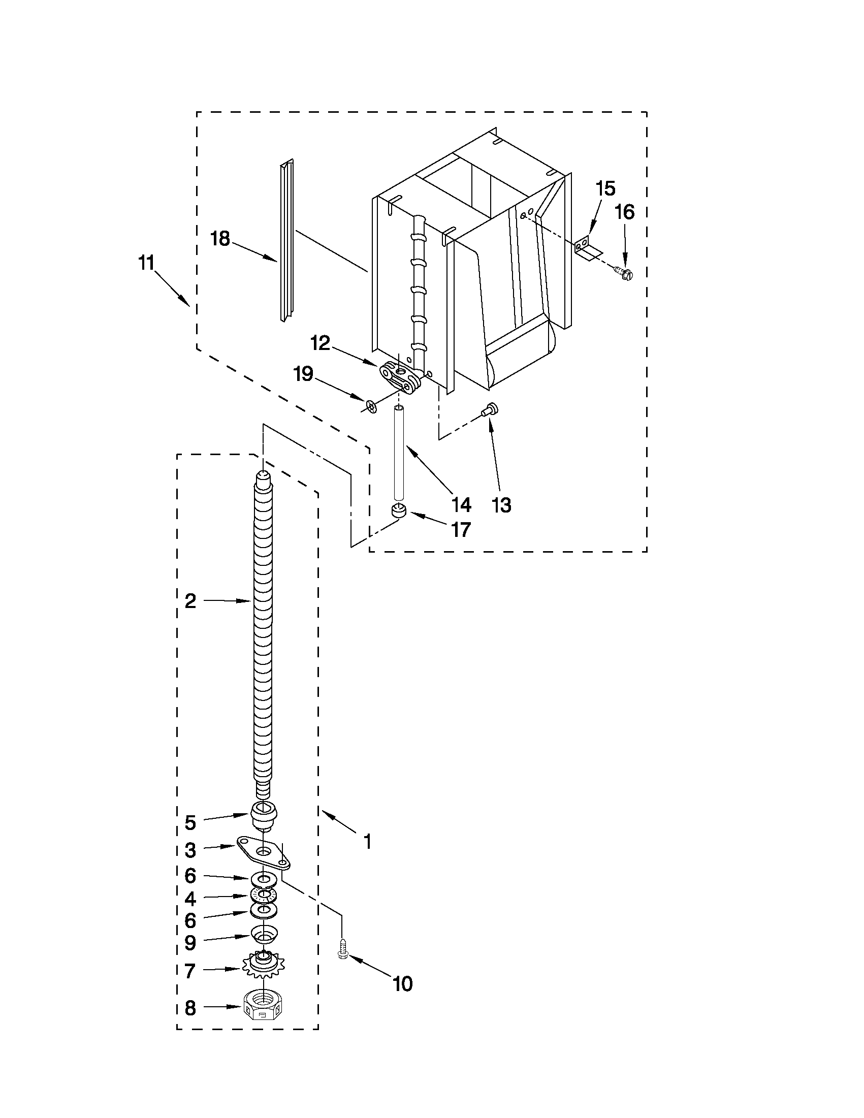 Maytag MTUC7000AWB2 powerscrew and ram parts diagram