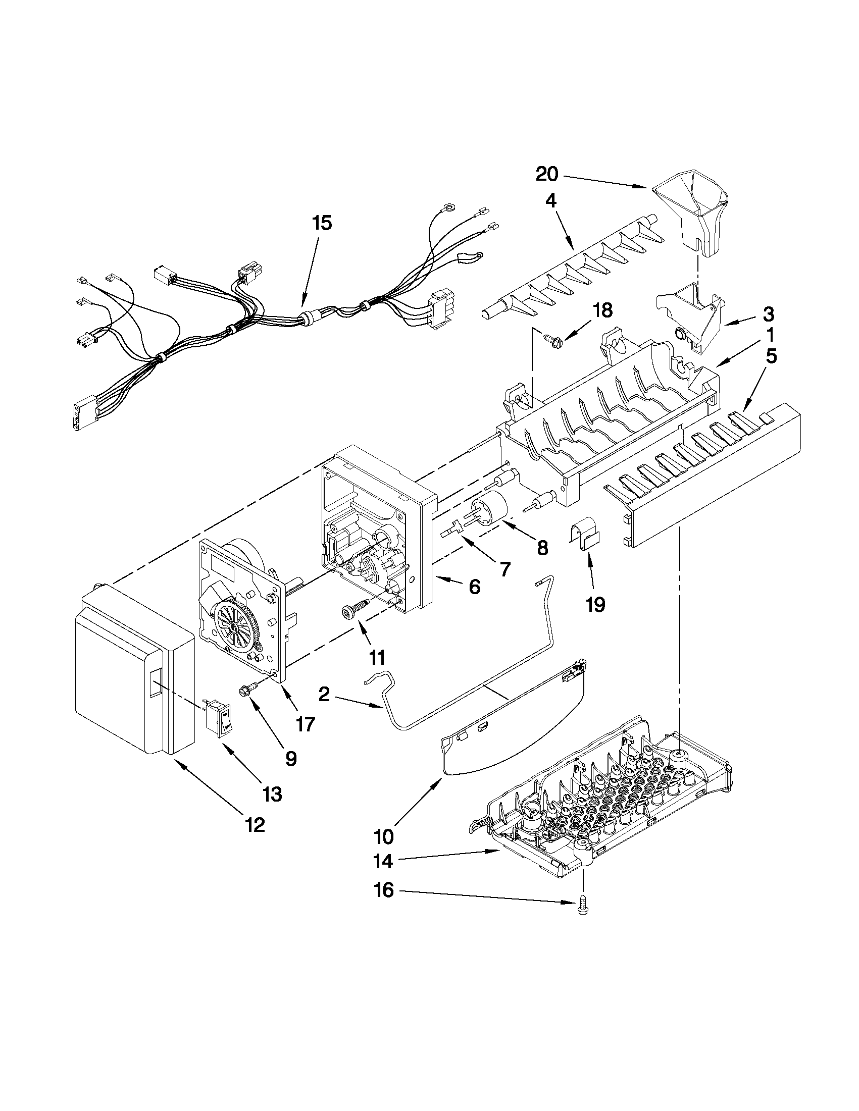 Whirlpool GI5SVAXVQ01 icemaker parts diagram