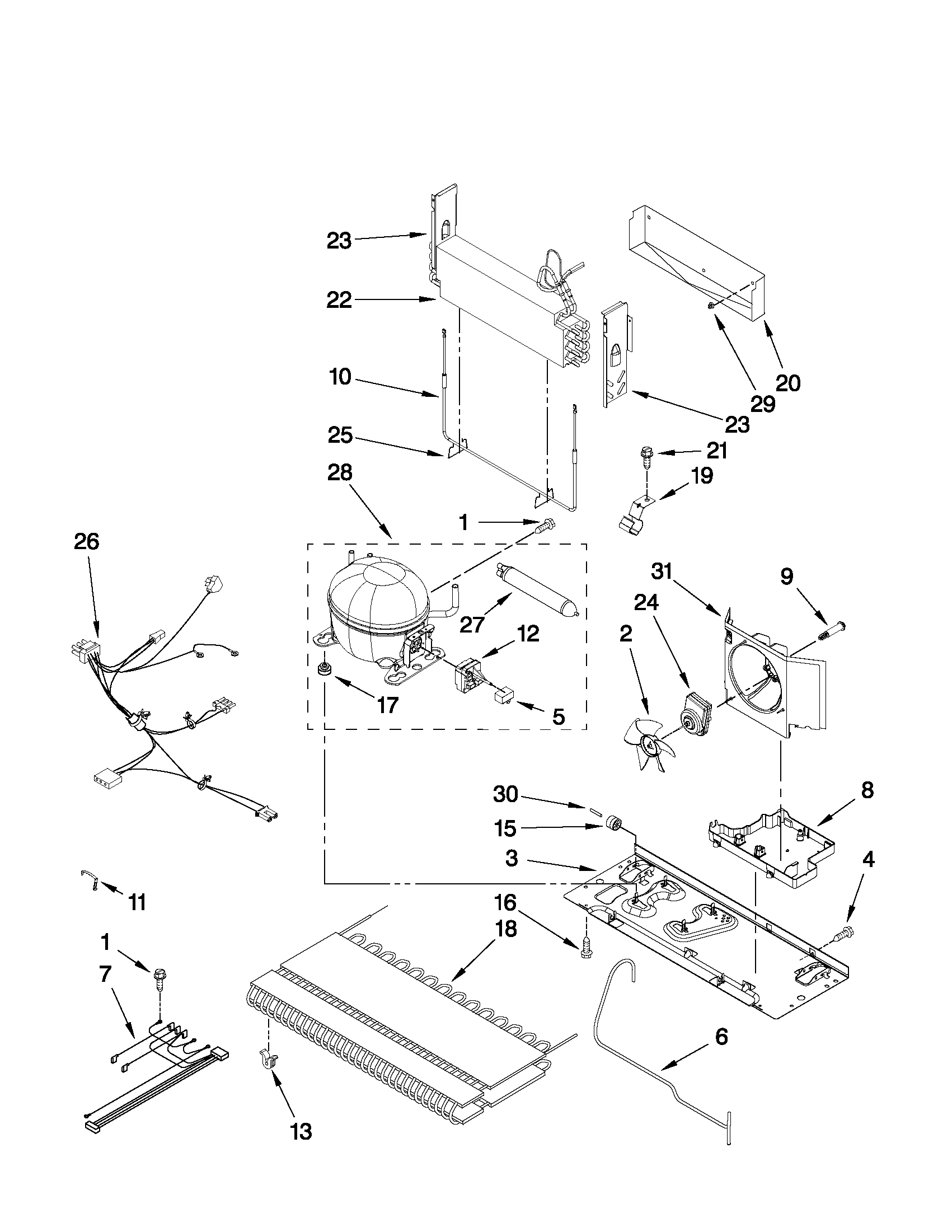 Whirlpool GX5FHDXVB01 unit parts diagram