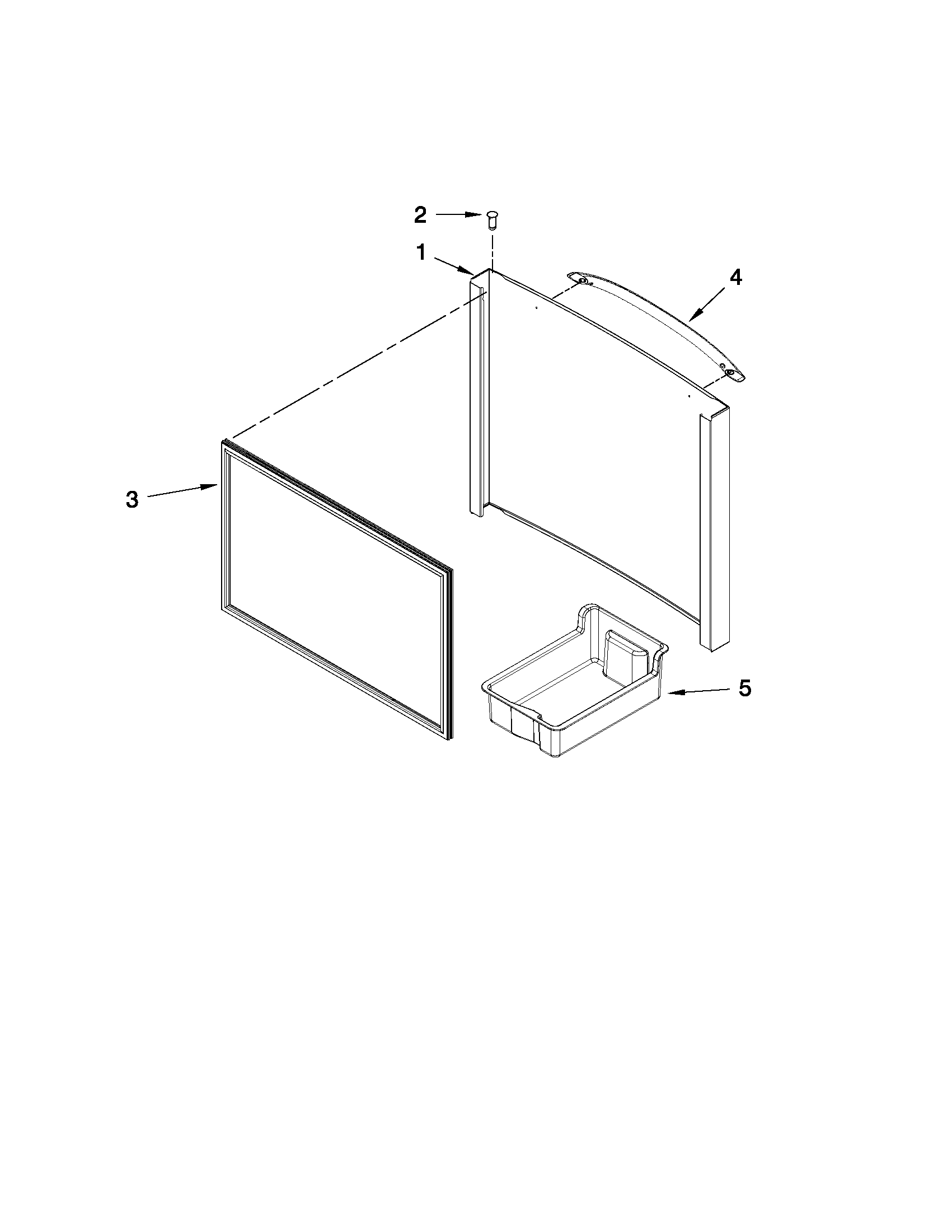 KitchenAid KFFS20EYMS00 freezer door parts diagram
