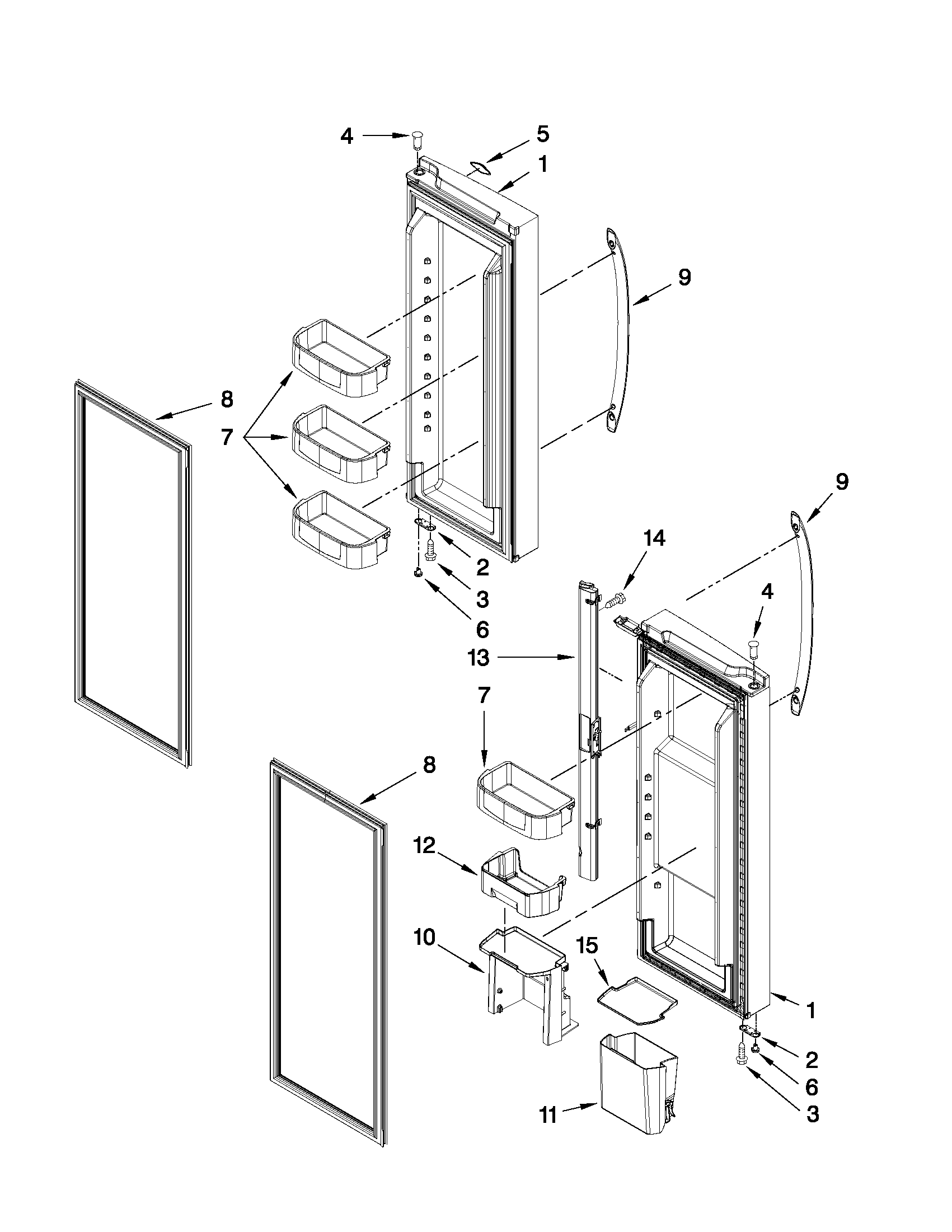 KitchenAid KFFS20EYMS00 refrigerator door parts diagram