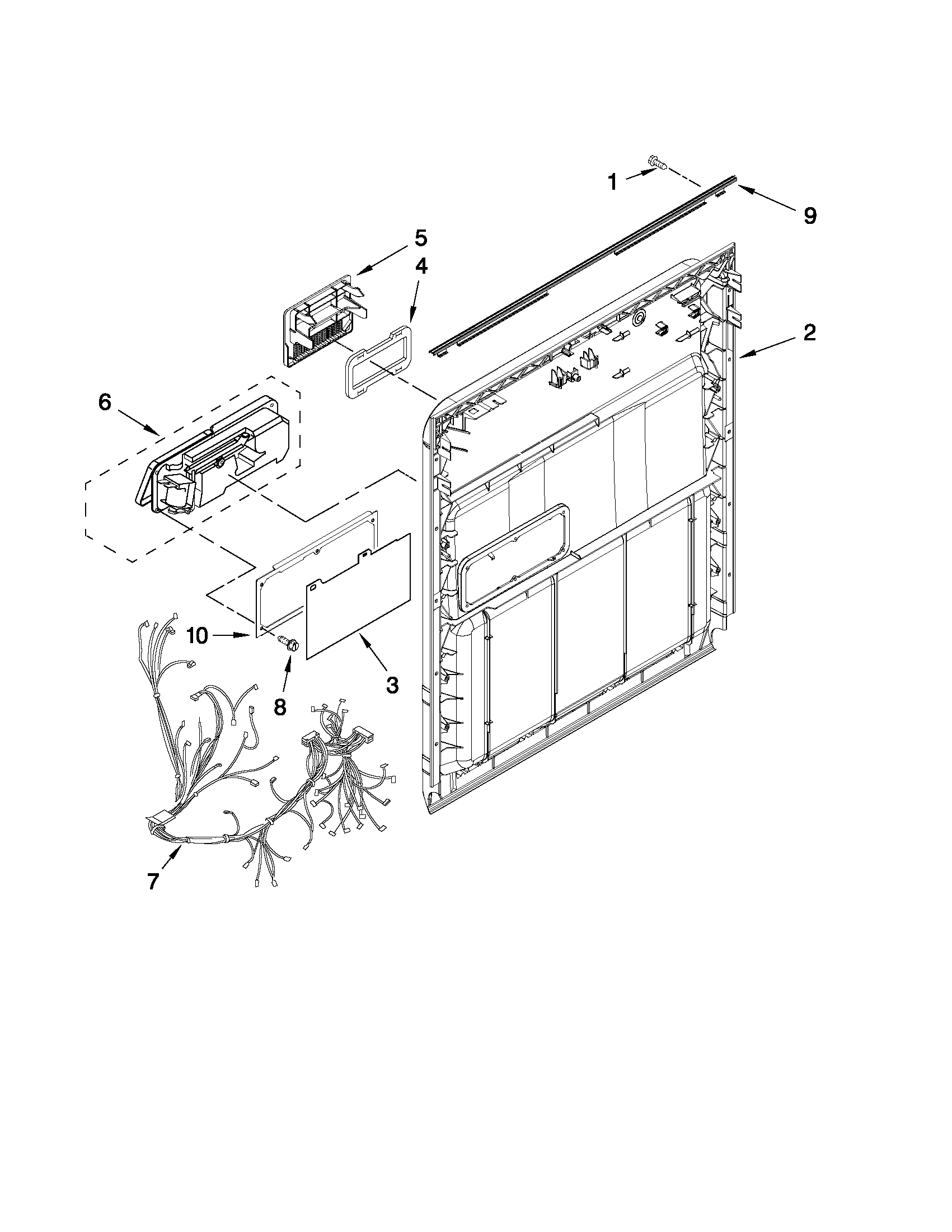 Whirlpool WDF510PAYW0 inner door parts diagram