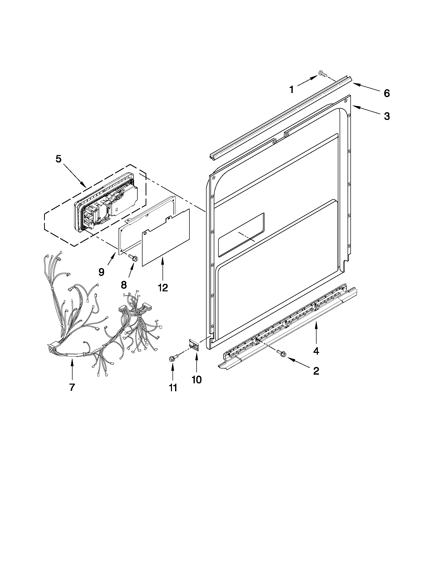 KitchenAid KUDS35FXSS8 inner door parts diagram