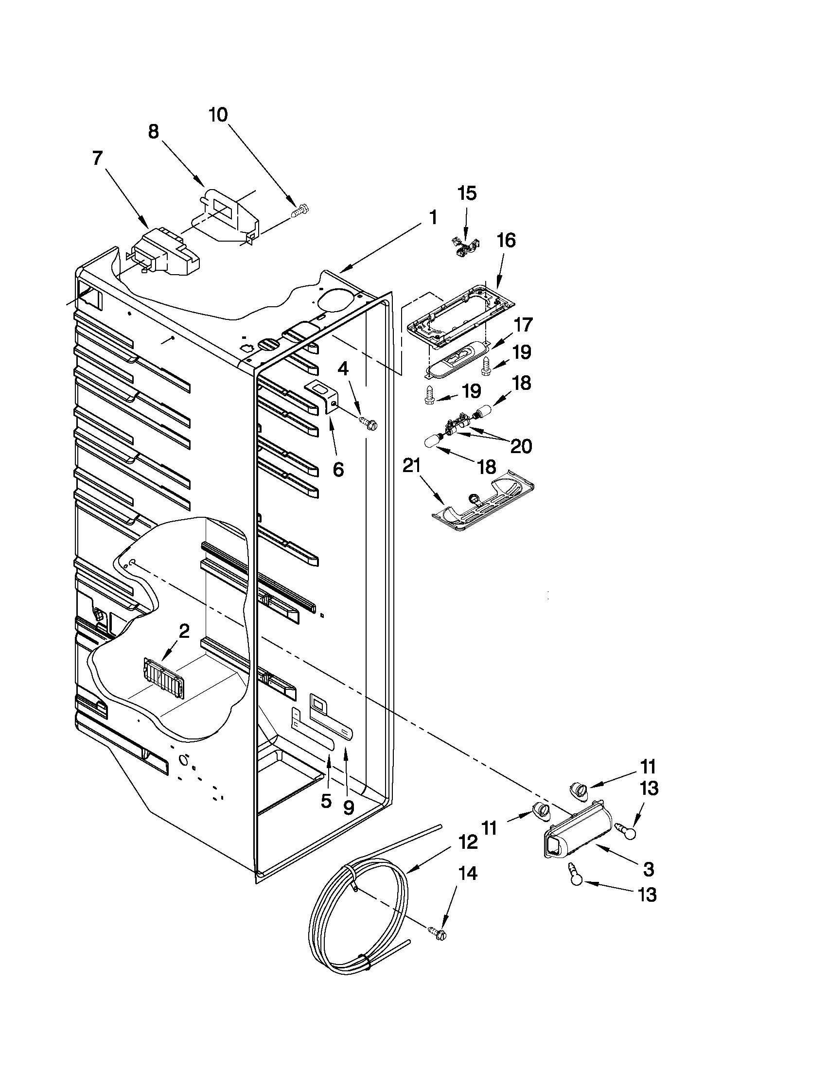 Maytag MSD2578VEM00 refrigerator liner parts diagram