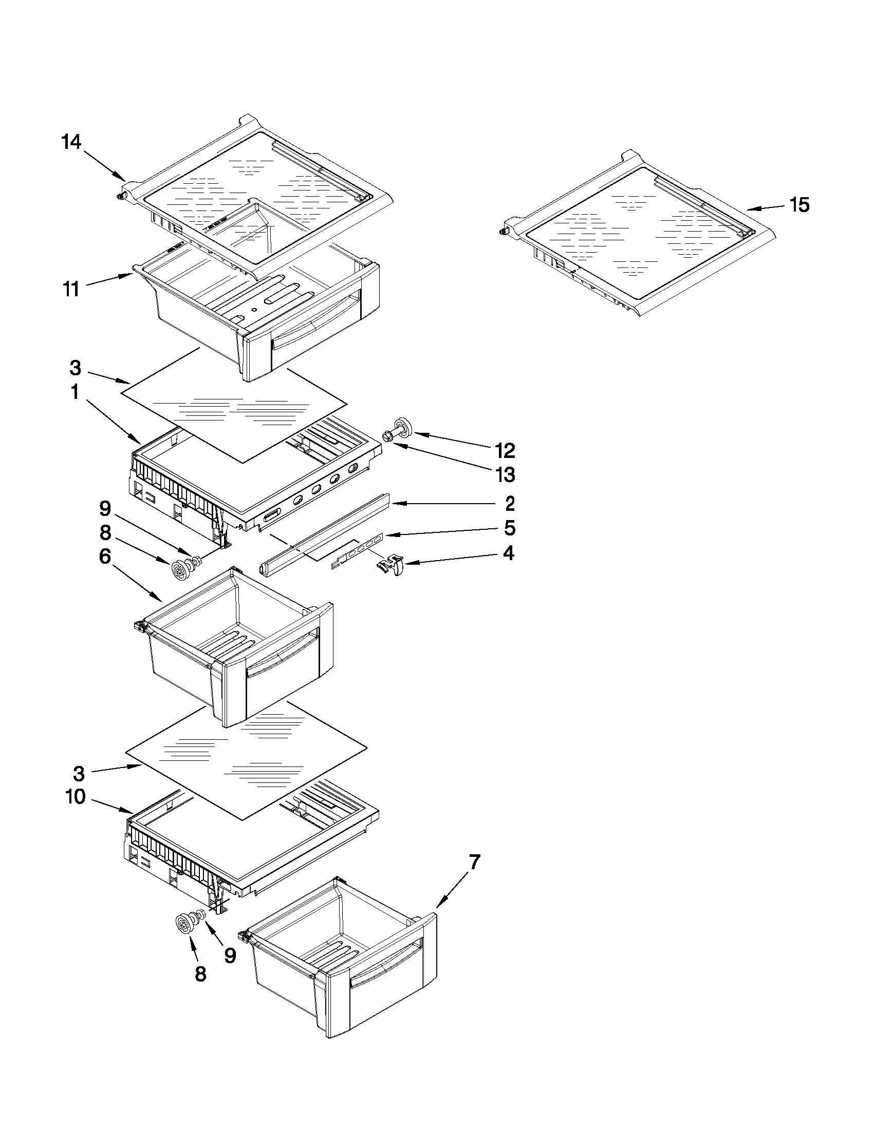 Maytag MSD2578VEM00 refrigerator shelf parts diagram