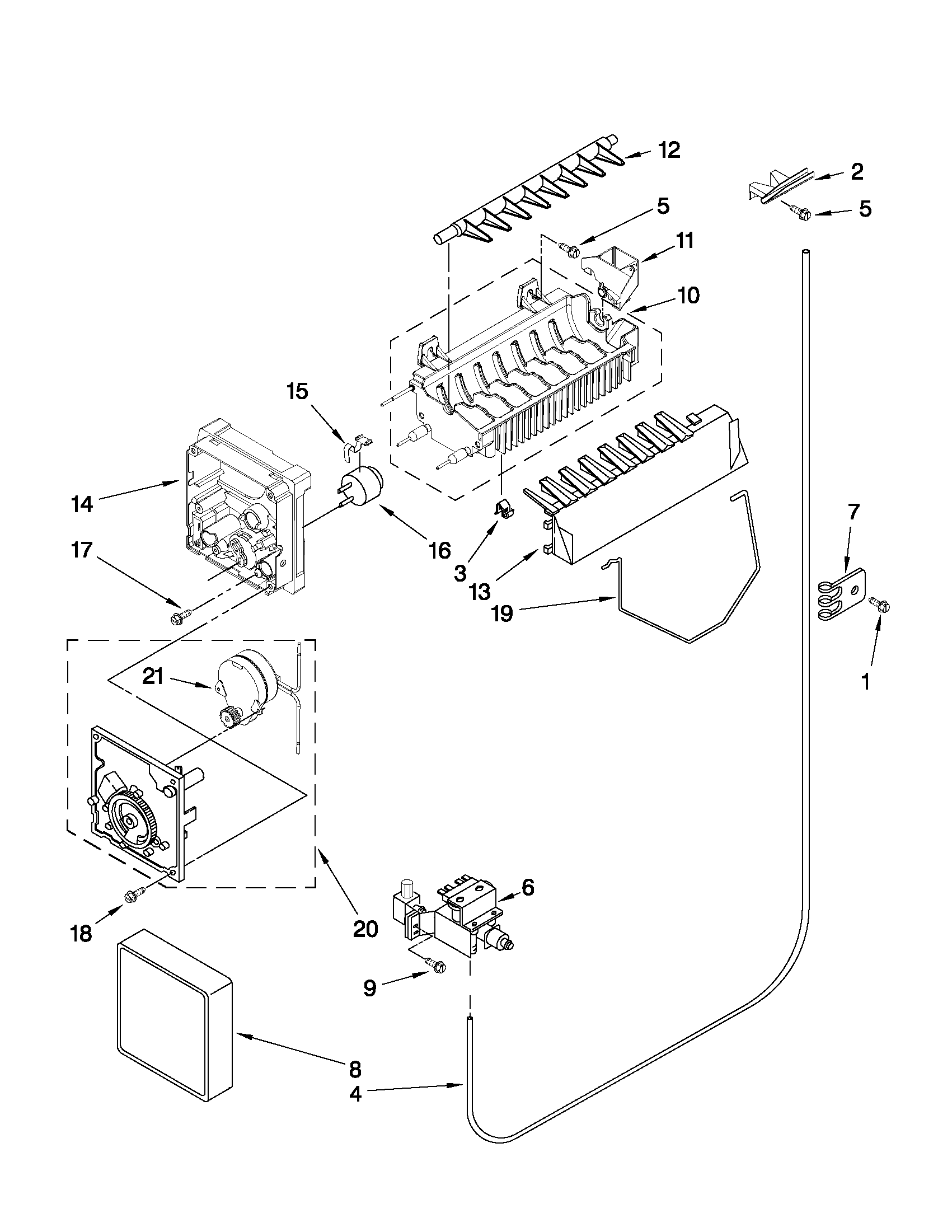 Maytag MSD2578VEM00 icemaker parts diagram