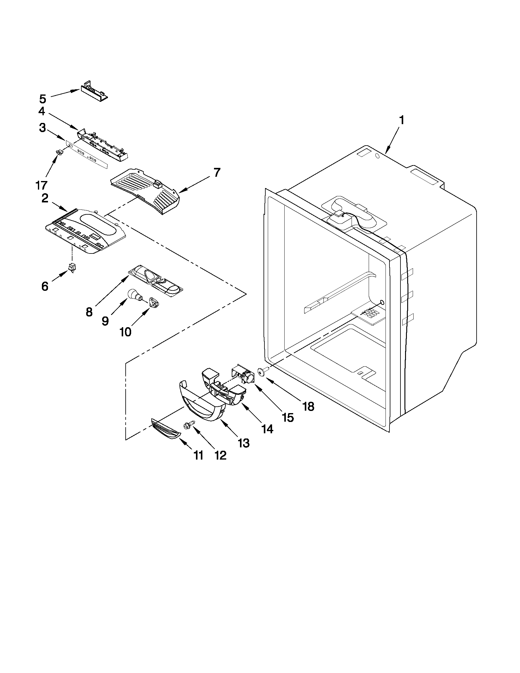 Maytag MFF2558VEM5 refrigerator liner parts diagram