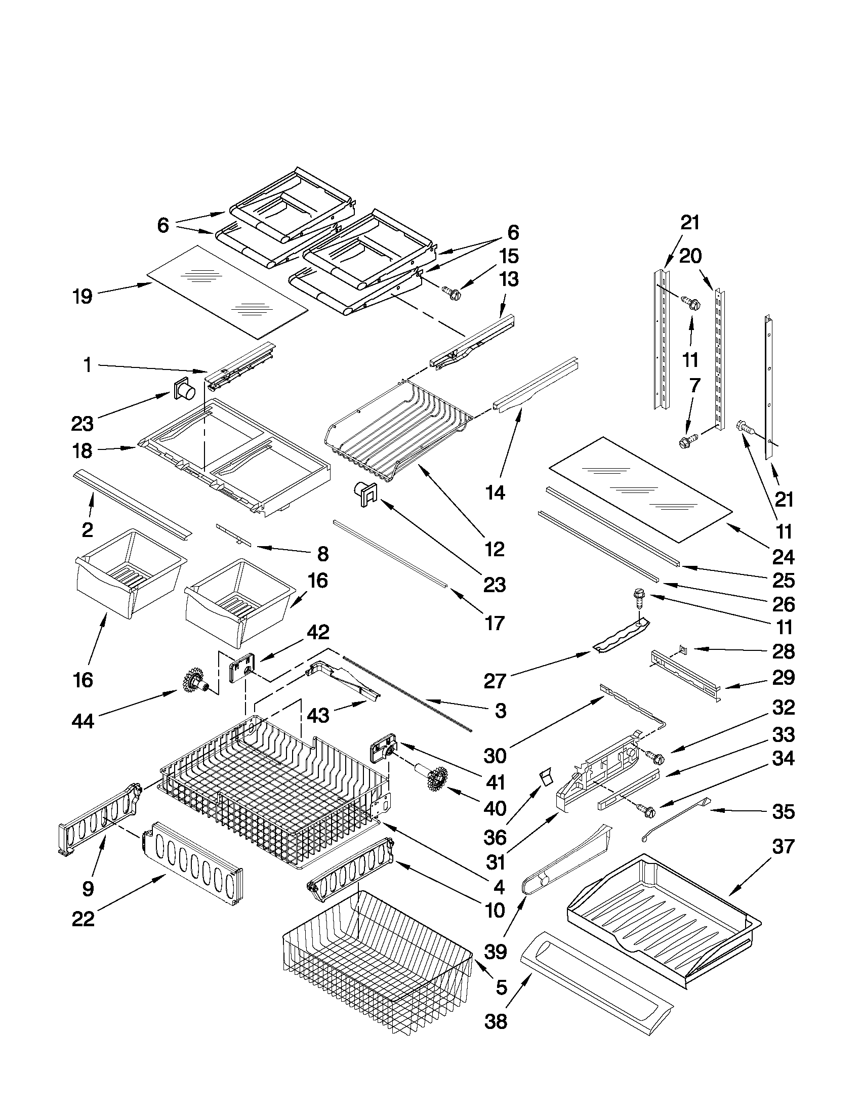 Maytag MFF2558VEM5 shelf parts diagram
