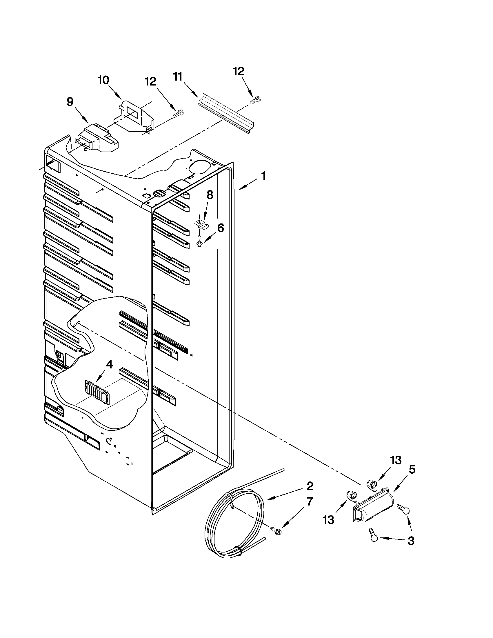 Maytag MSF25D2EAS01 refrigerator liner parts diagram
