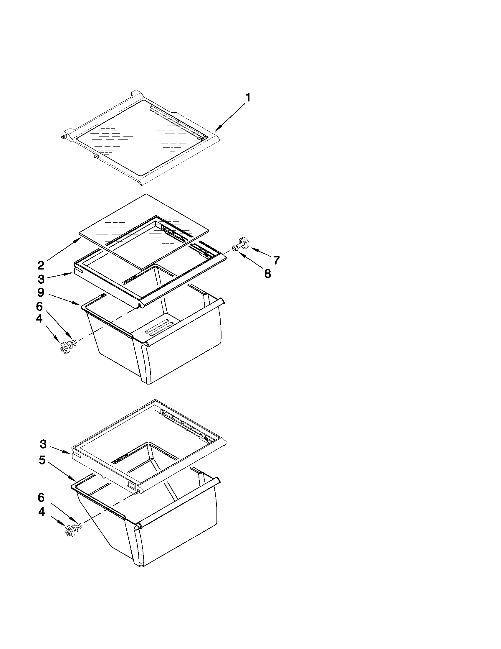 Maytag MSF25D2EAS01 refrigerator shelf parts diagram