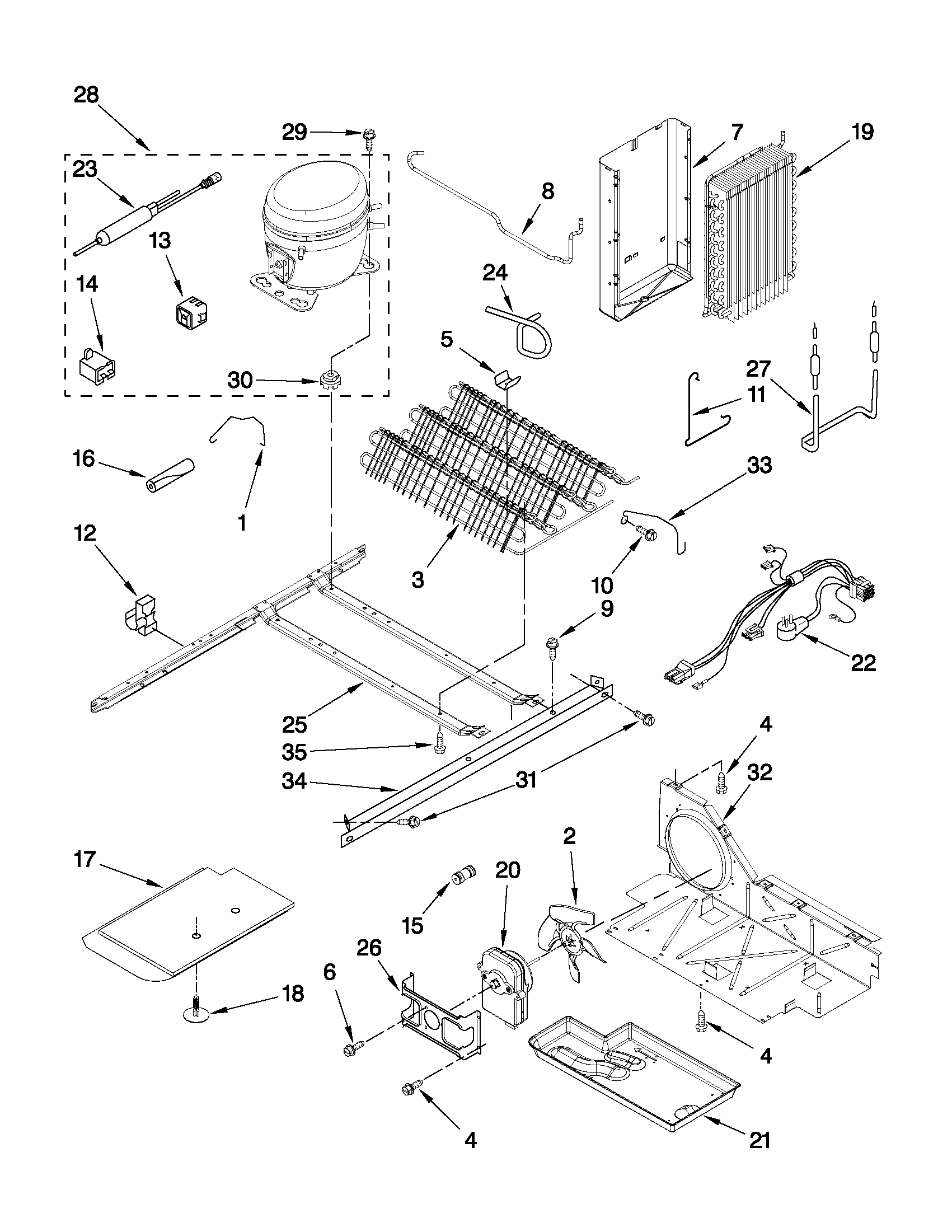Maytag MSF25D2EAS01 unit parts diagram