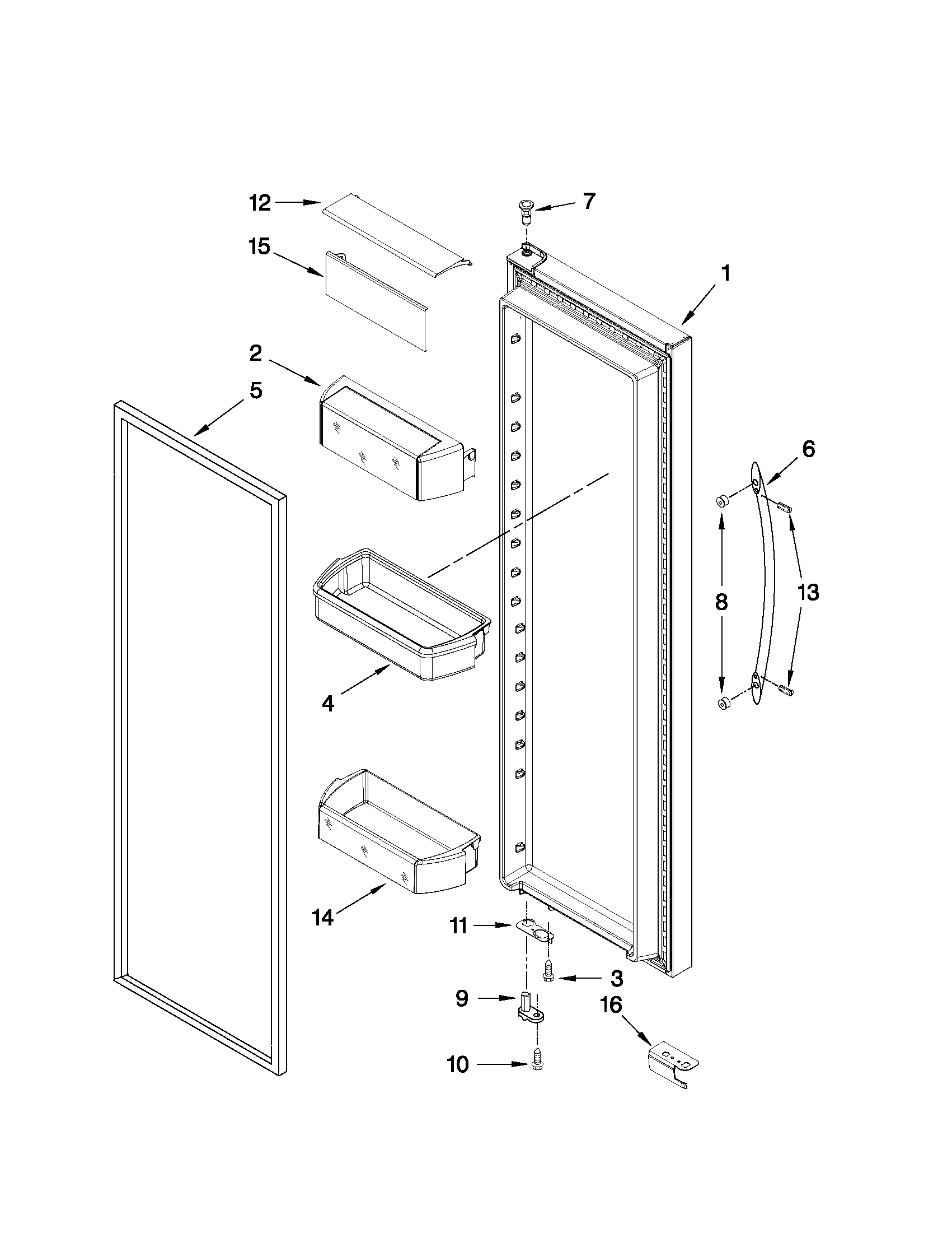 Ikea 6ISC21N4AD00 refrigerator door parts diagram