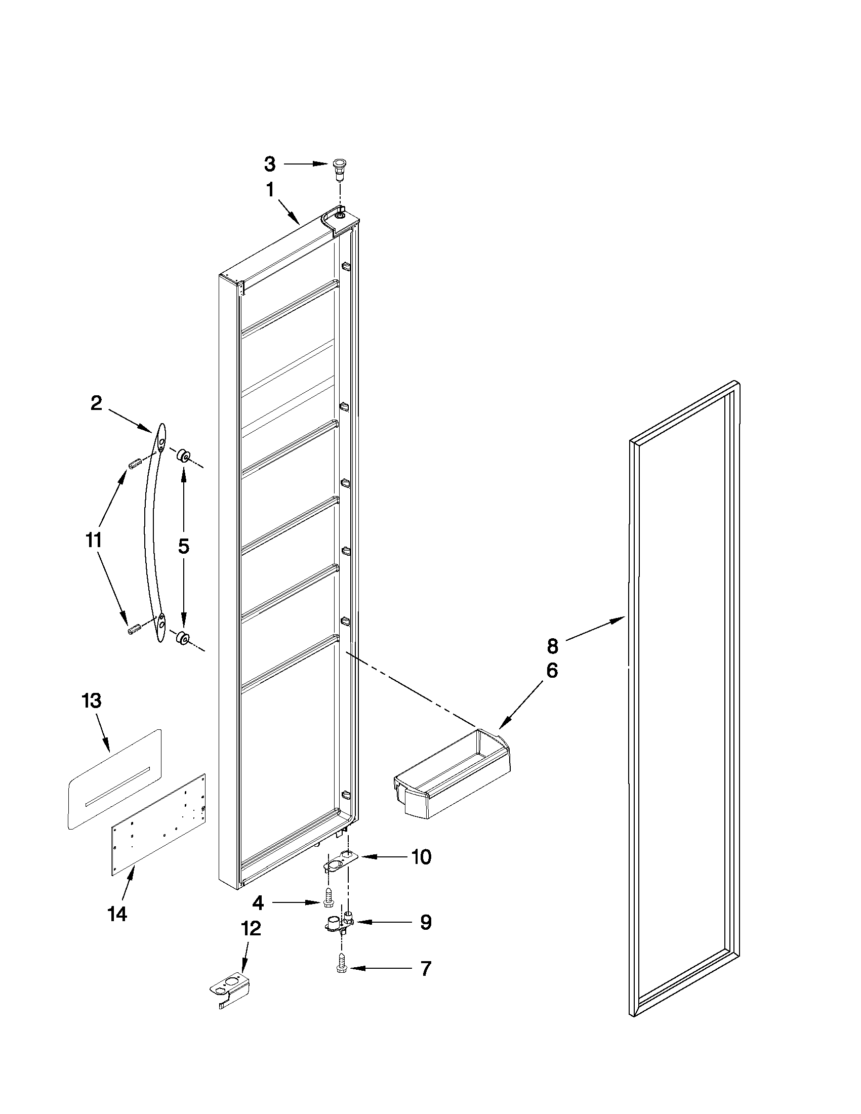 Ikea 6ISC21N4AD00 freezer door parts diagram
