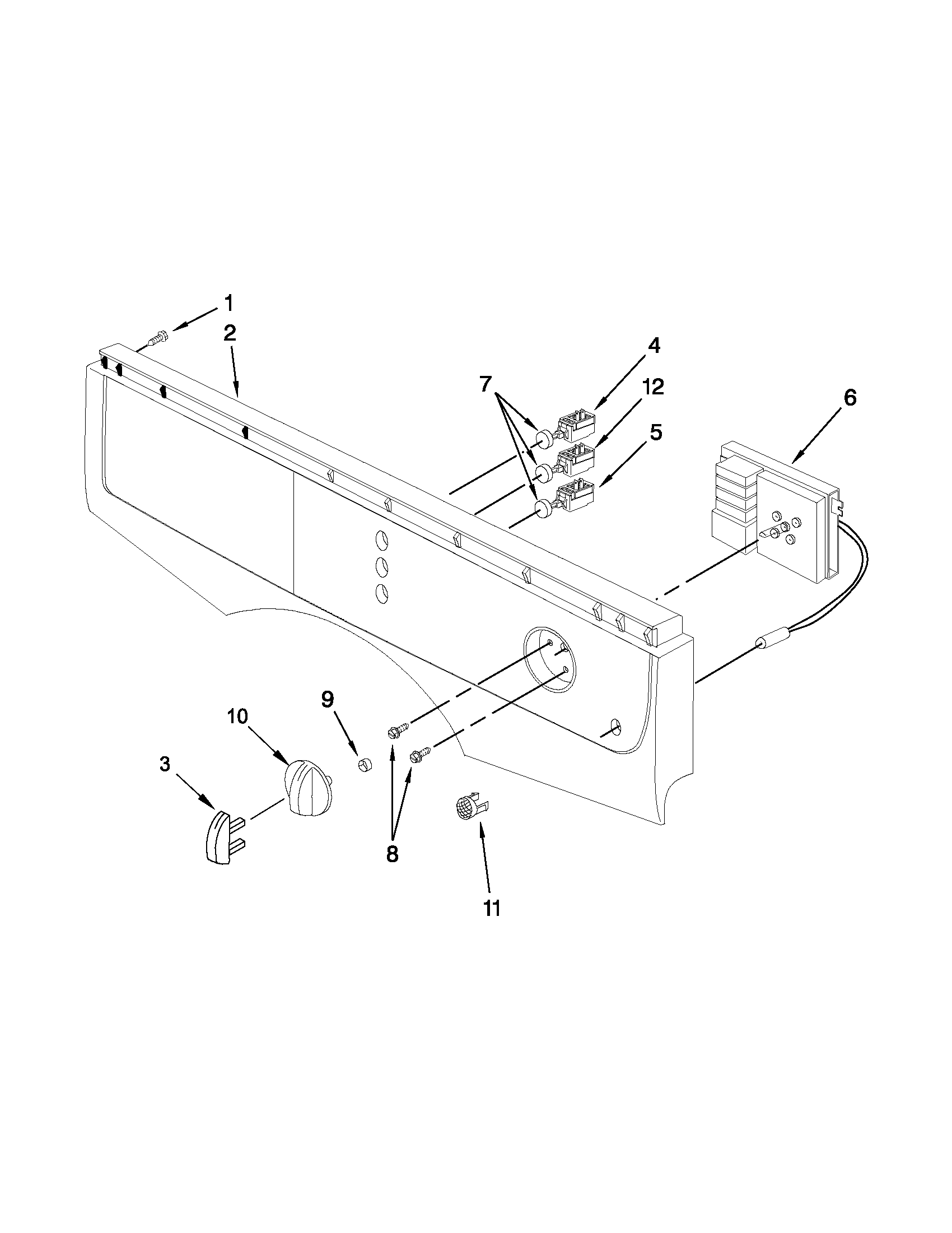 Maytag YMED7500YW0 control panel parts diagram