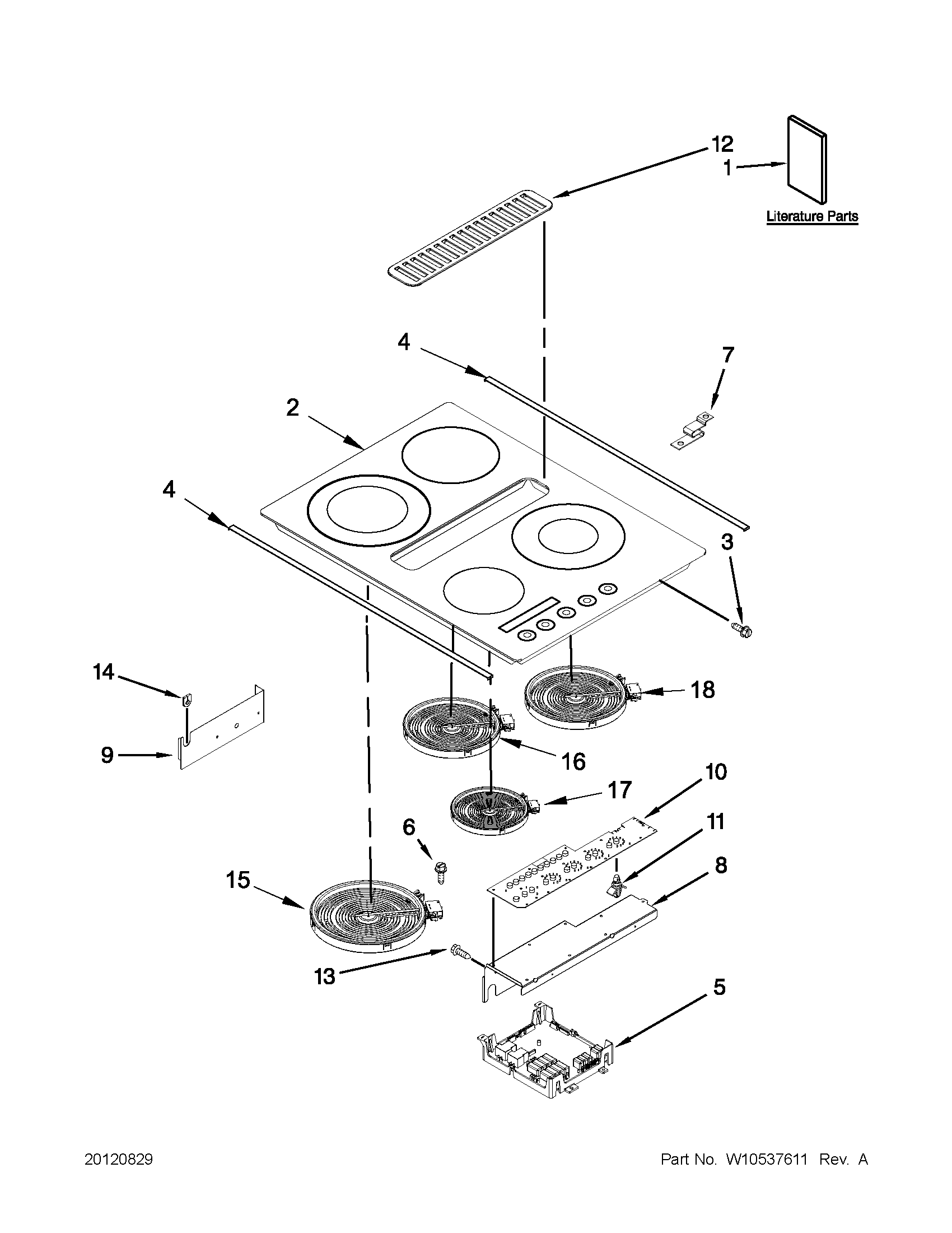 Jenn-Air JED4430WR02 cooktop parts diagram