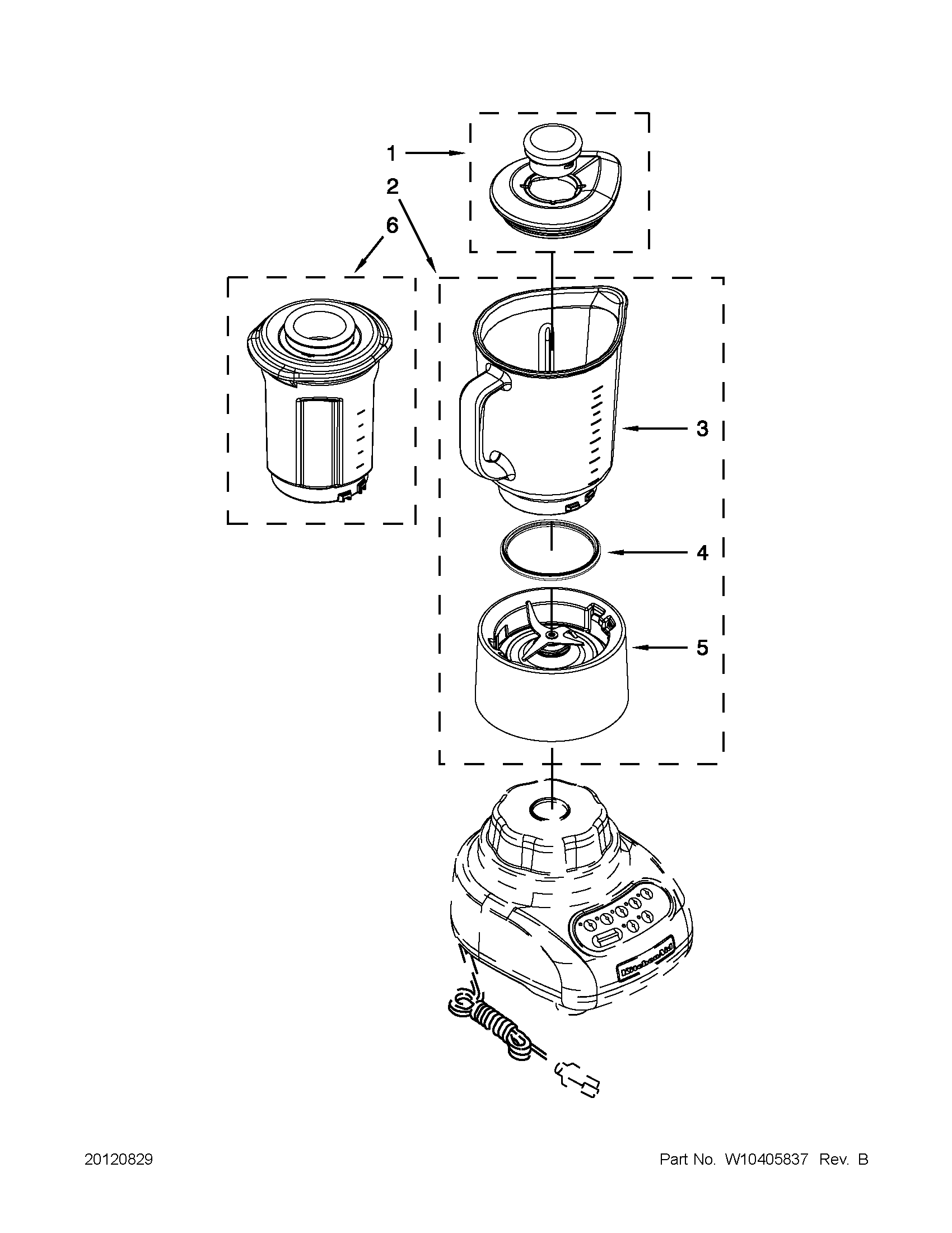 KitchenAid 5KSB5553BWH0 attachment parts diagram