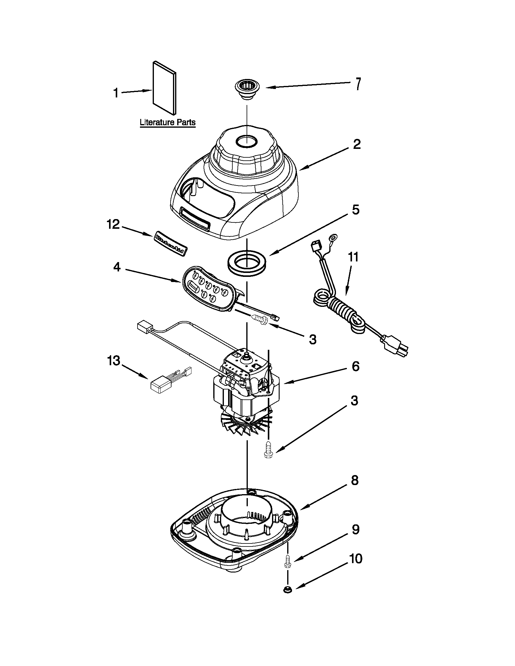KitchenAid 5KSB5553BWH0 unit parts diagram