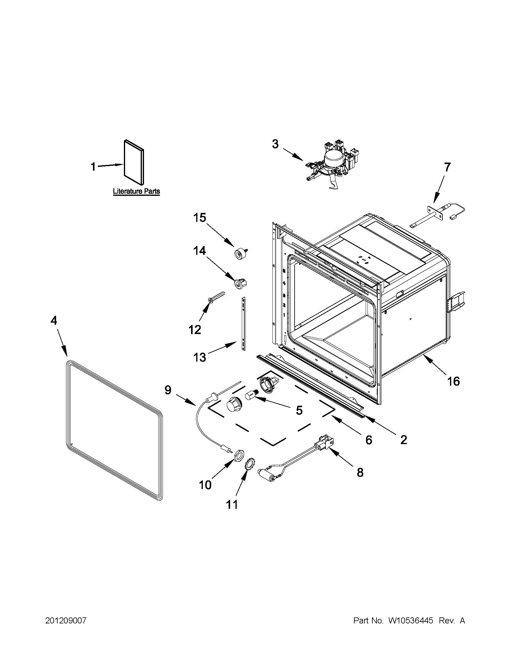 KitchenAid KEBC149BSS0 oven parts diagram