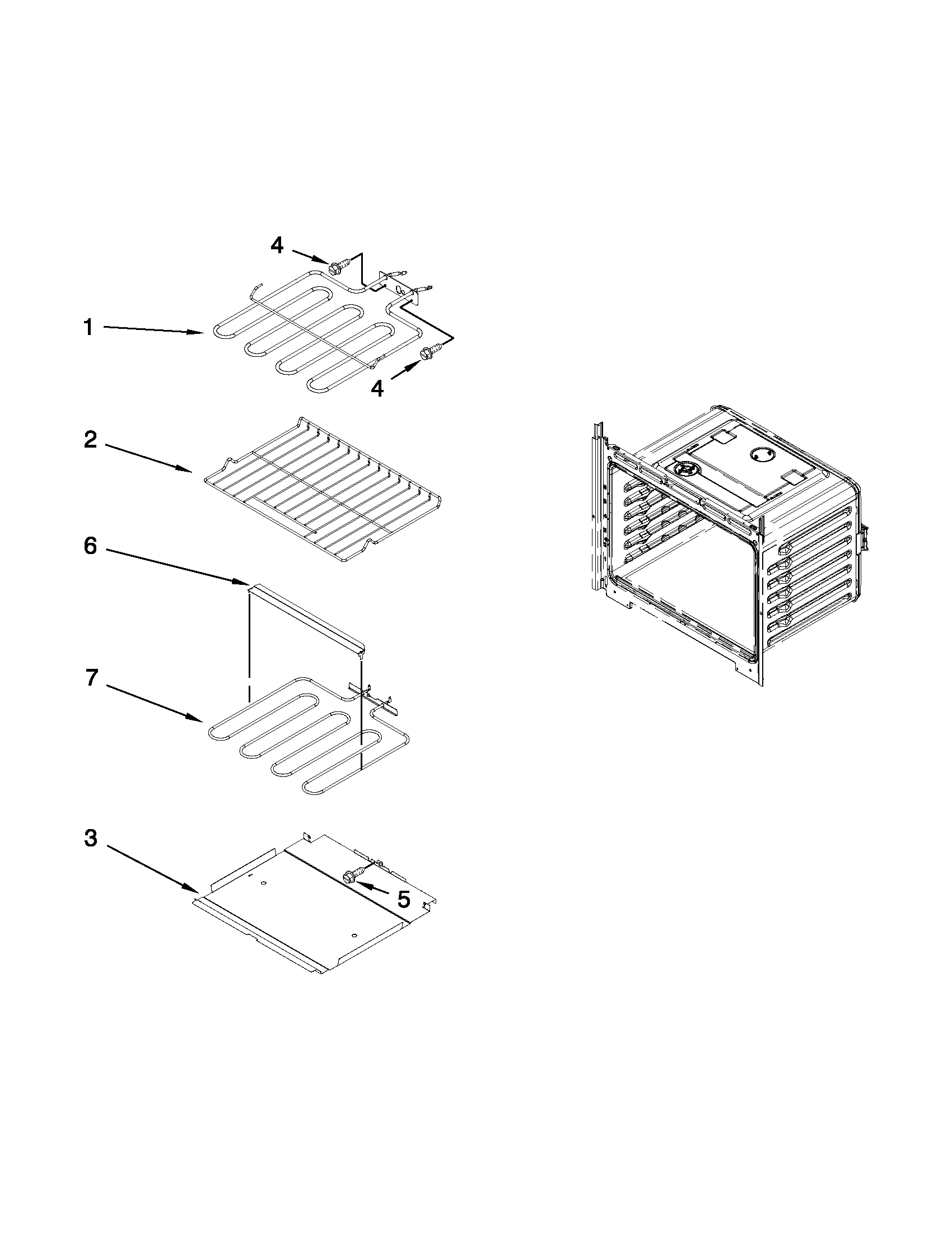 Whirlpool WOS51EC0AT01 internal oven parts diagram
