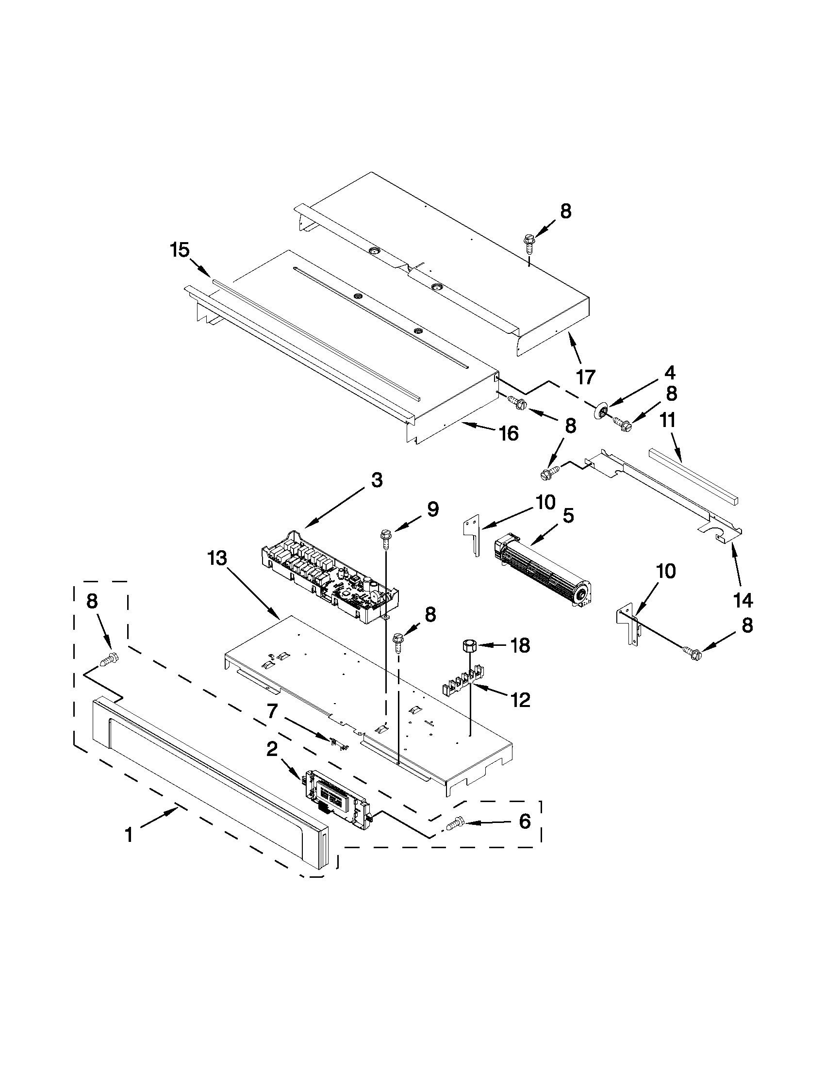 Whirlpool WOS51EC0AT01 control panel parts diagram