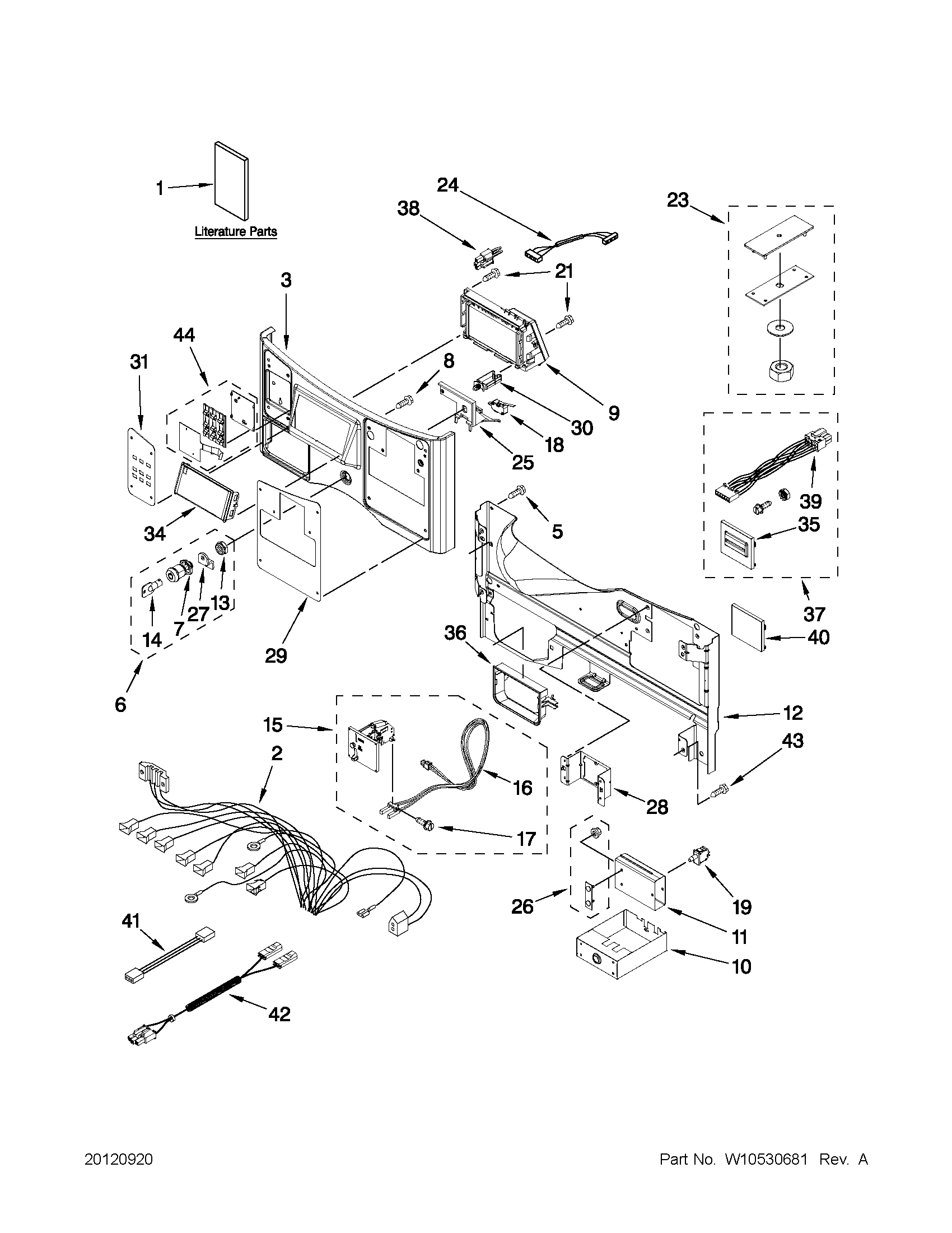 Maytag MLE20PRBYW1 control panel parts diagram