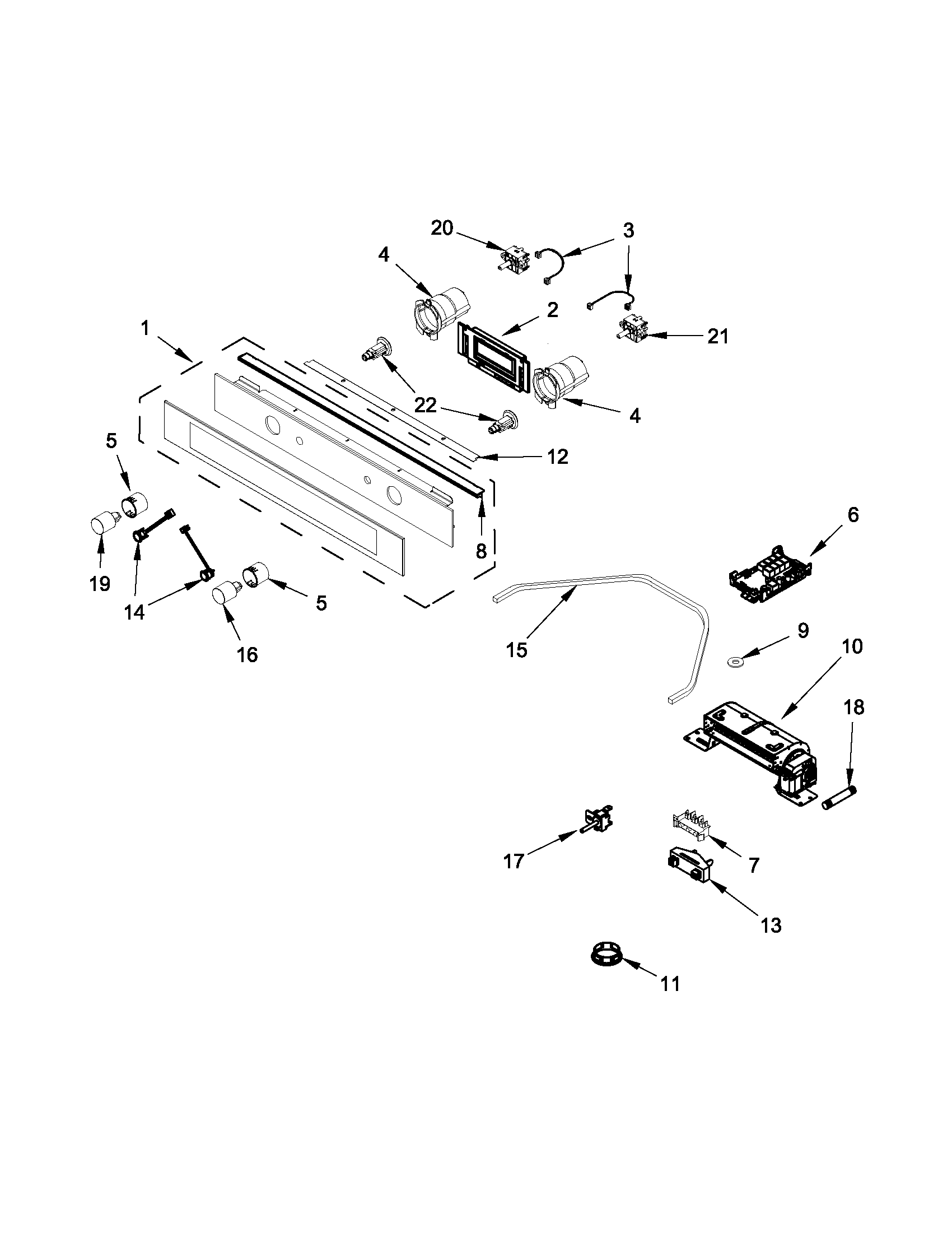Maytag MEW5524AS0 control panel parts diagram