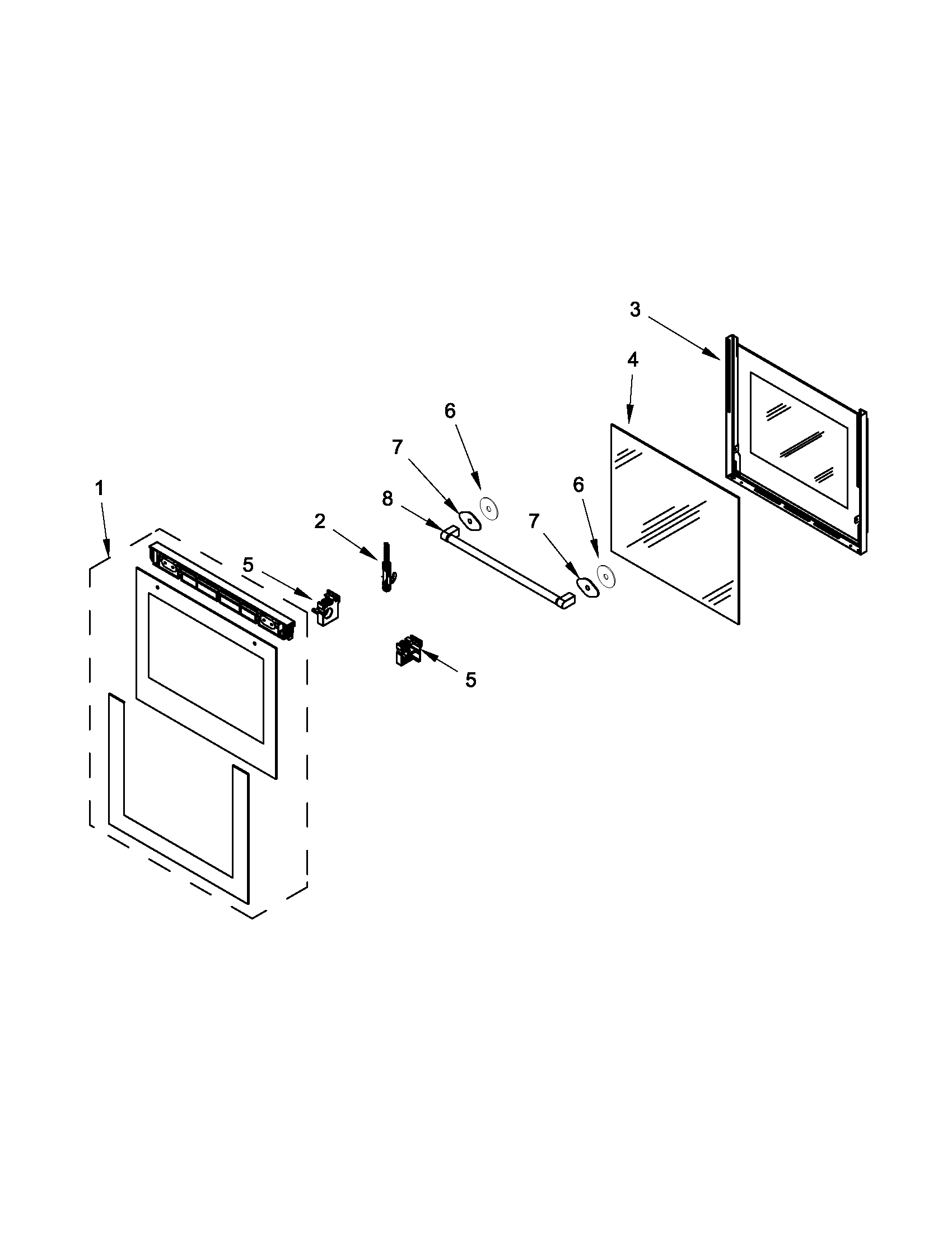 Maytag MEW5524AS0 oven door diagram