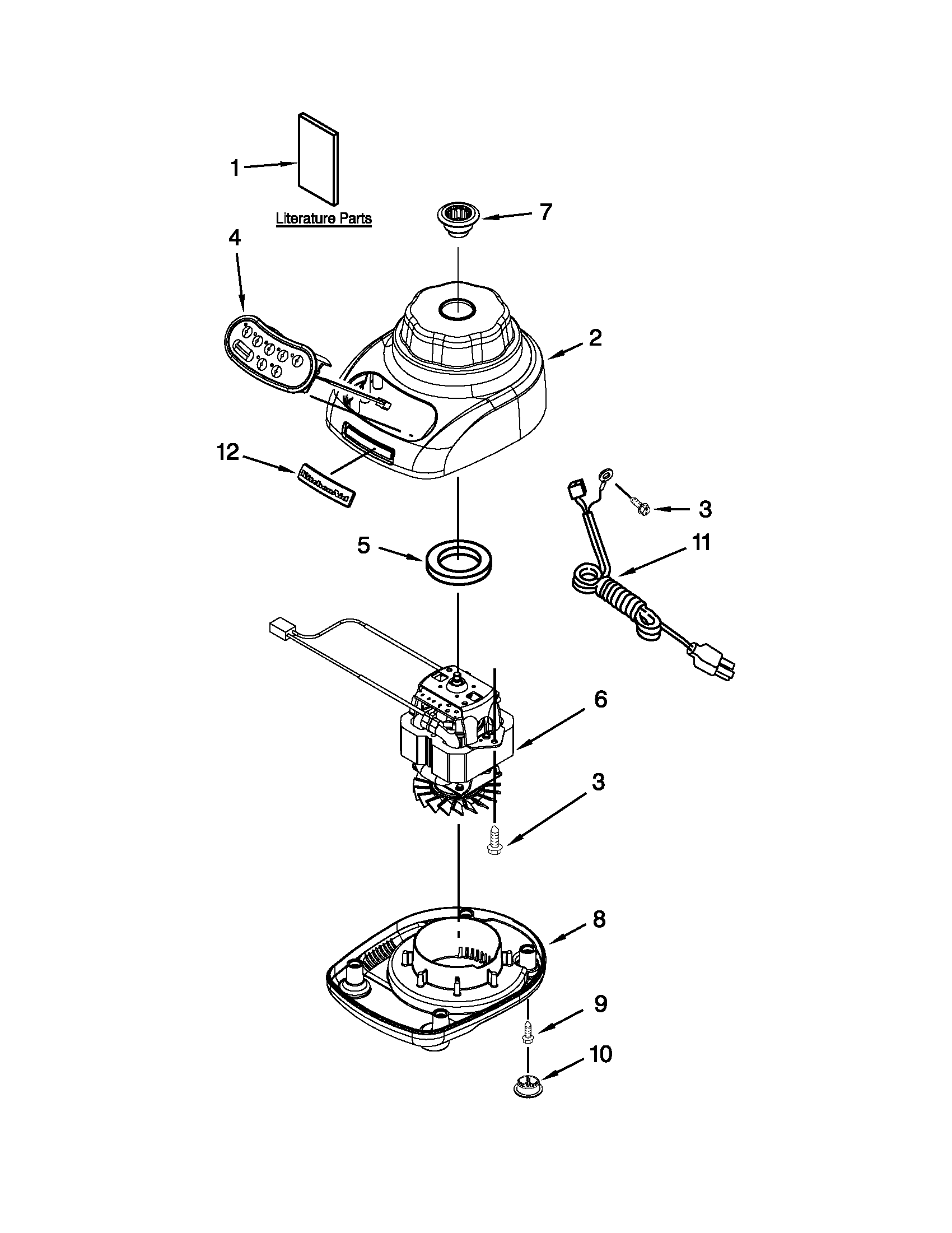 KitchenAid KSB560BF1 unit parts diagram
