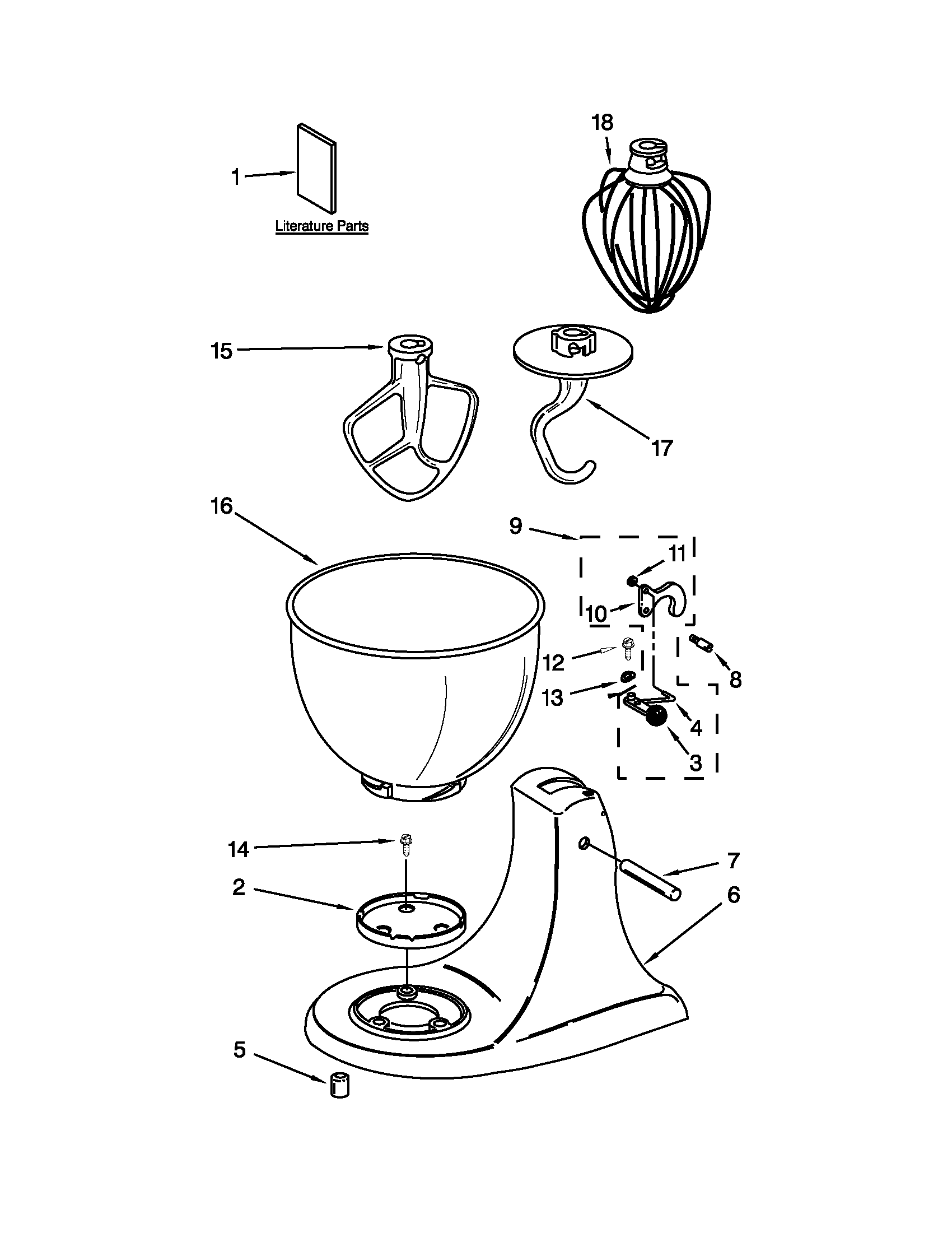 KitchenAid KSM75SL0 base and pedestal unit diagram