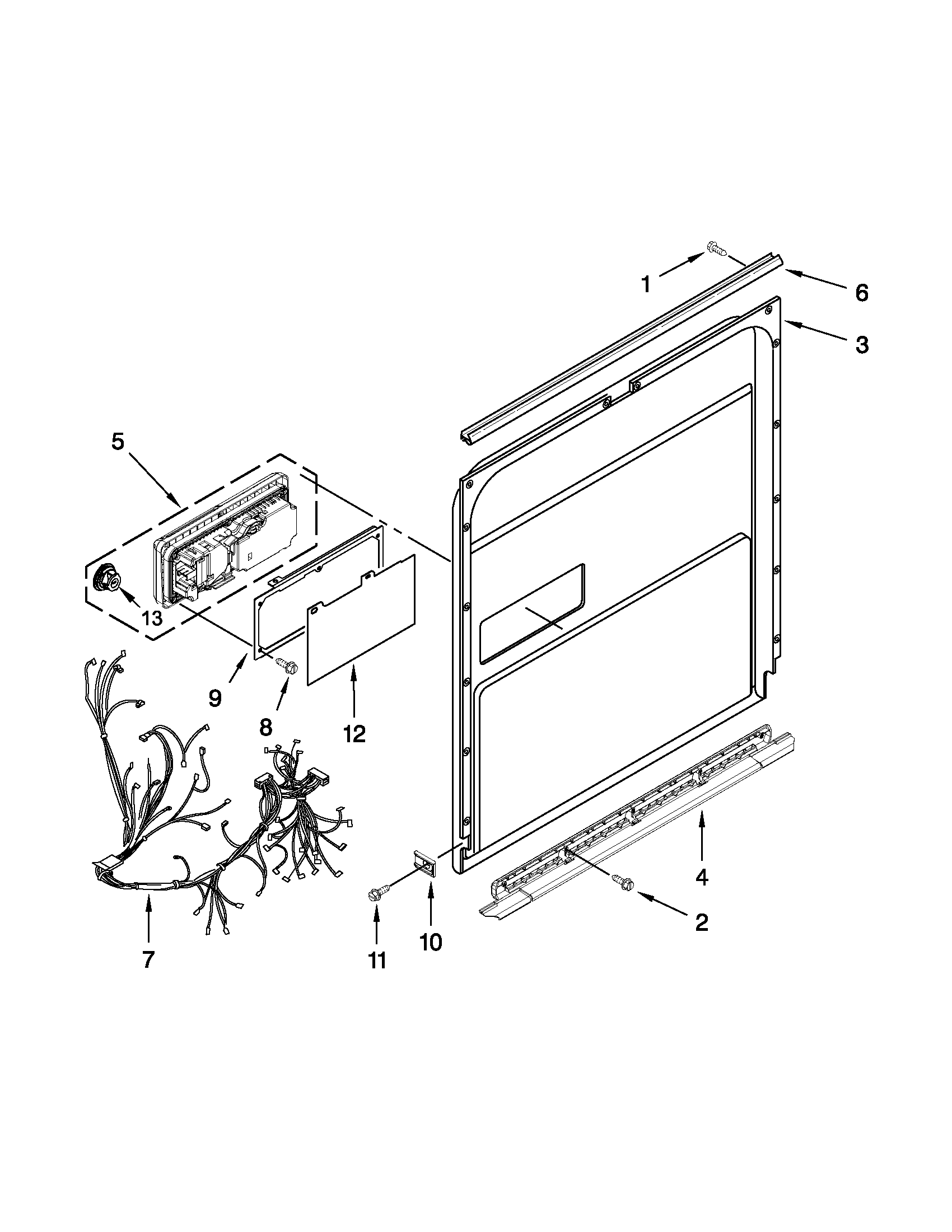 KitchenAid KUDS35FBBL0 inner door parts diagram