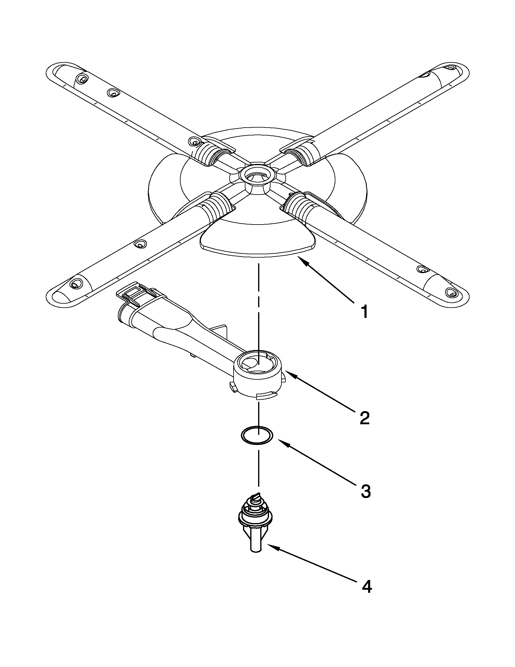 KitchenAid KUDS35FBBL0 lower washarm parts diagram