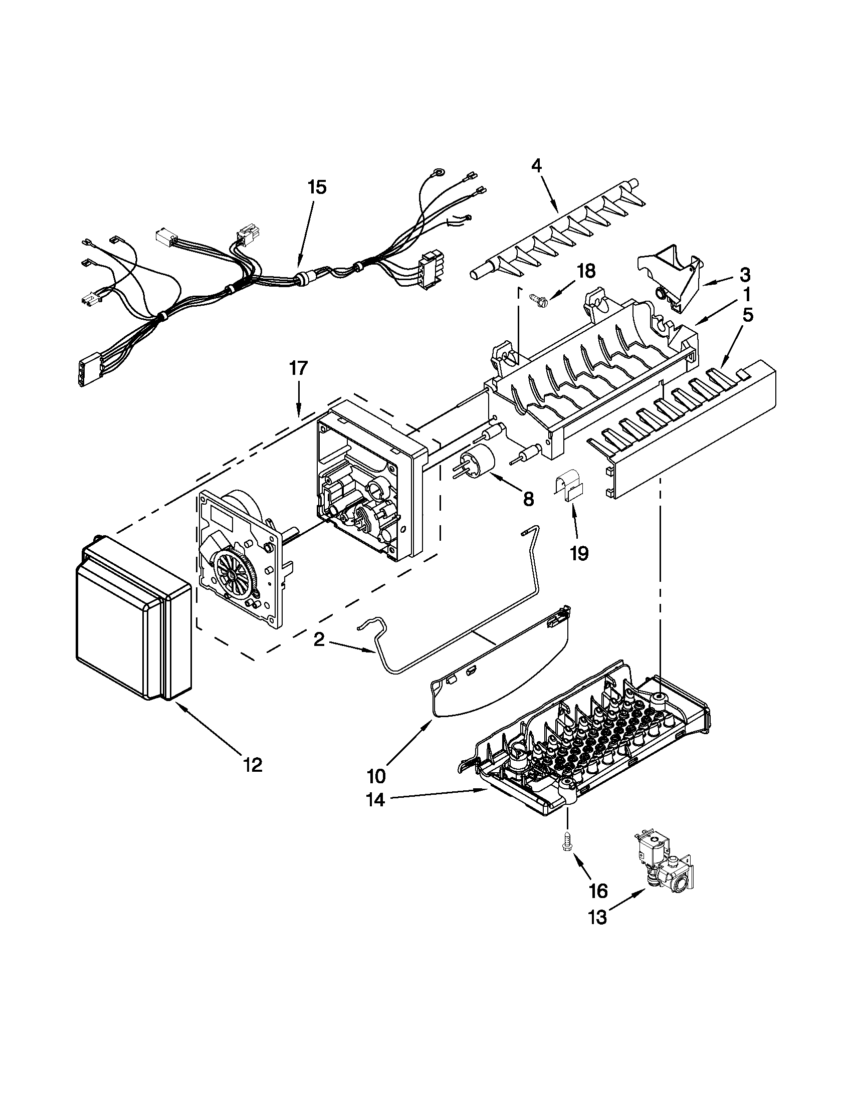 Whirlpool GZ25FSRXYY7 icemaker parts diagram