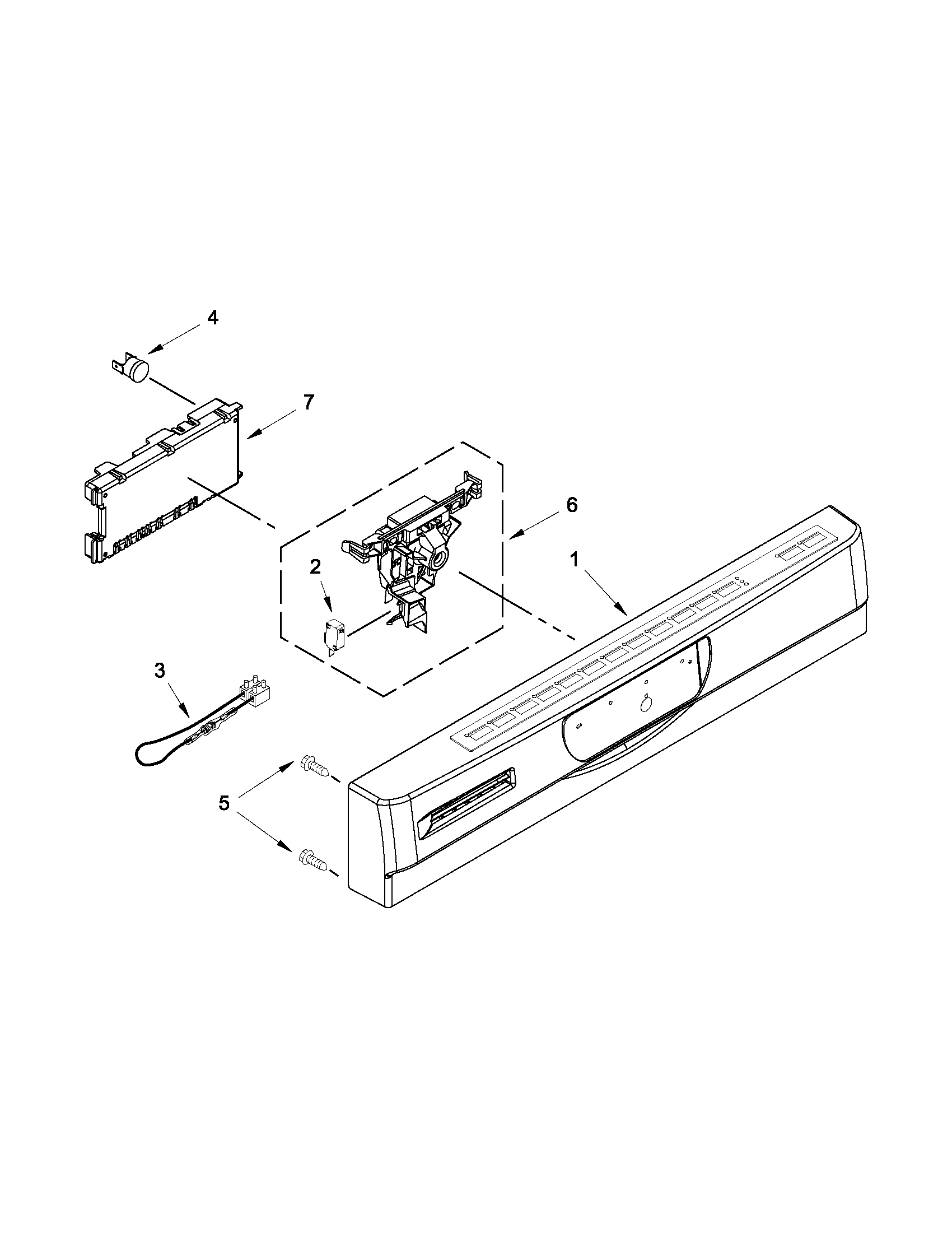Jenn-Air JDB3650AWF0 control panel and latch parts diagram