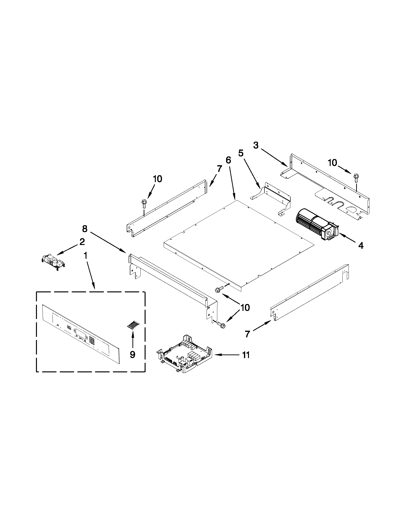 Jenn-Air JJW3430WB02 control panel parts diagram