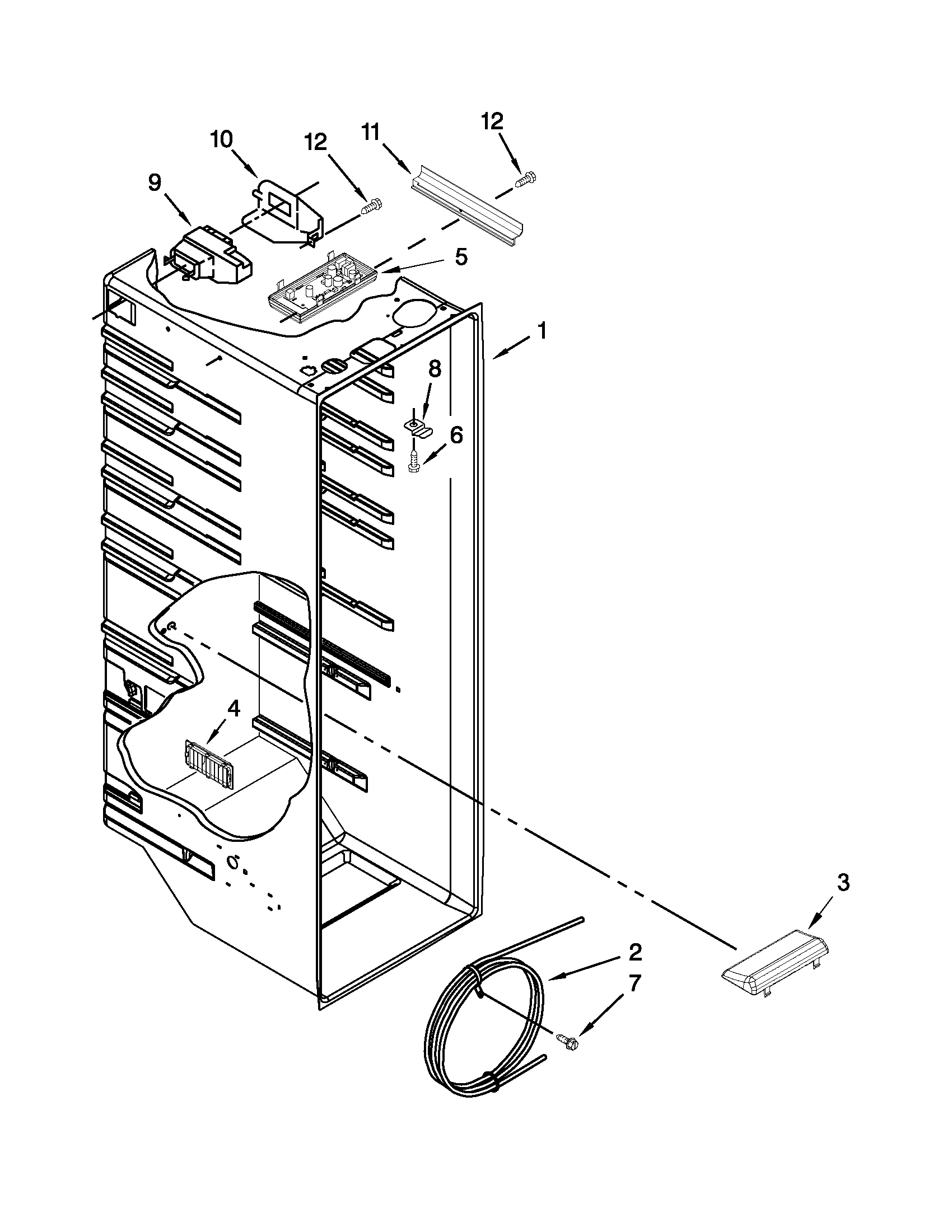 Maytag MSF25D4XAM00 refrigerator liner parts diagram