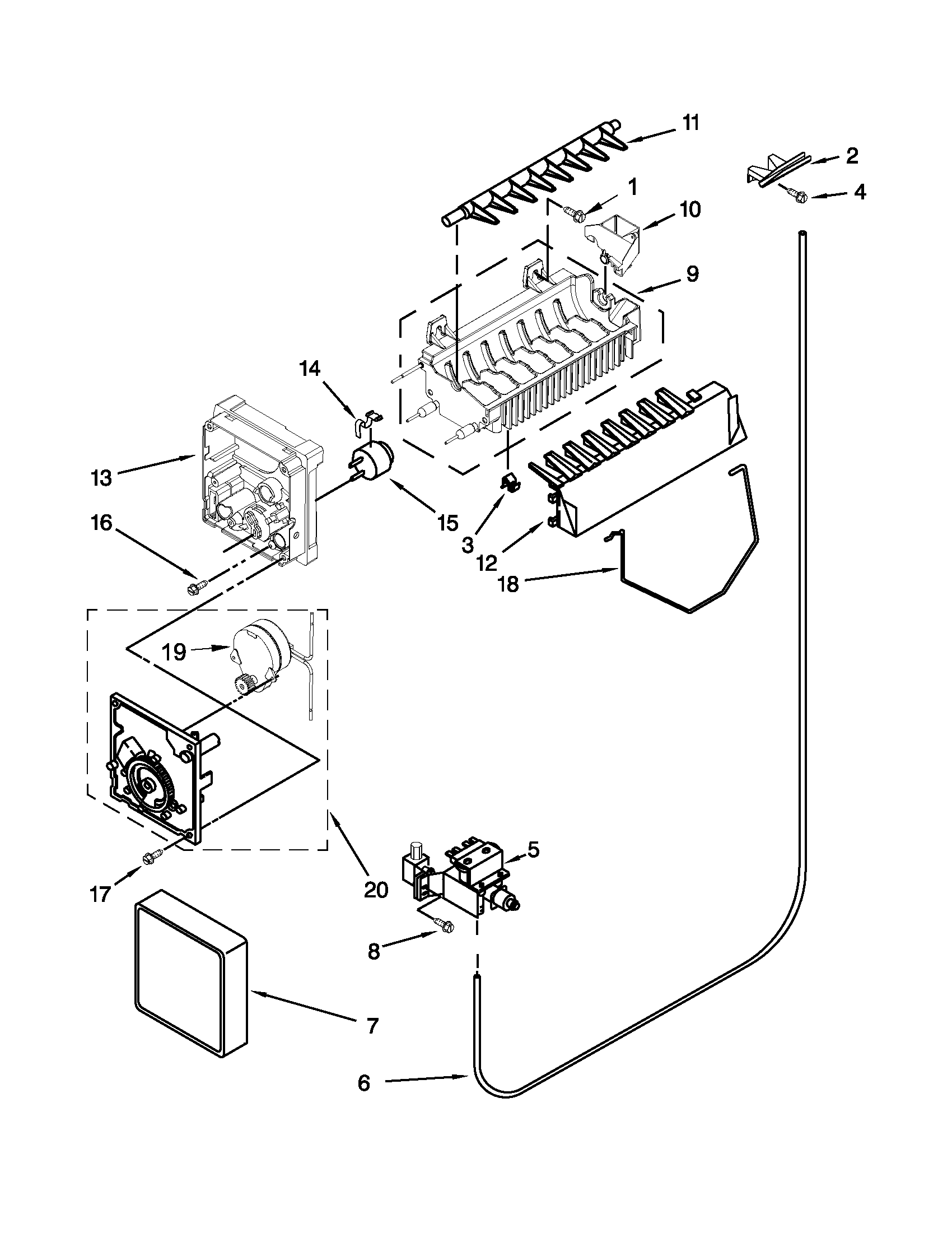 Maytag MSF25D4XAM00 ice maker diagram