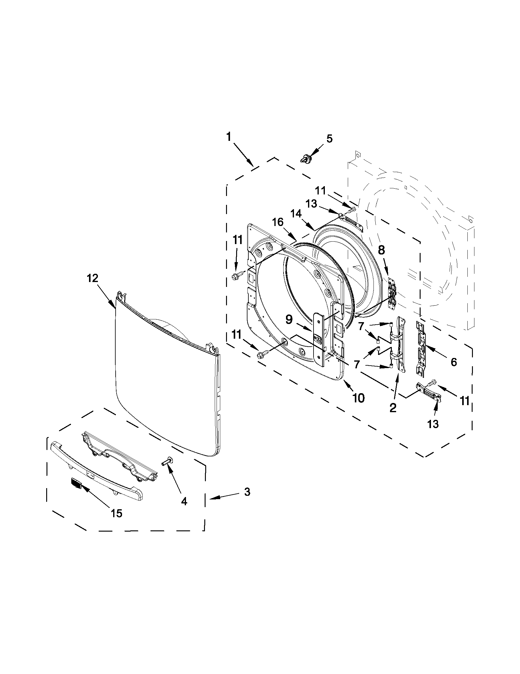 Maytag MED7000AG0 door parts diagram